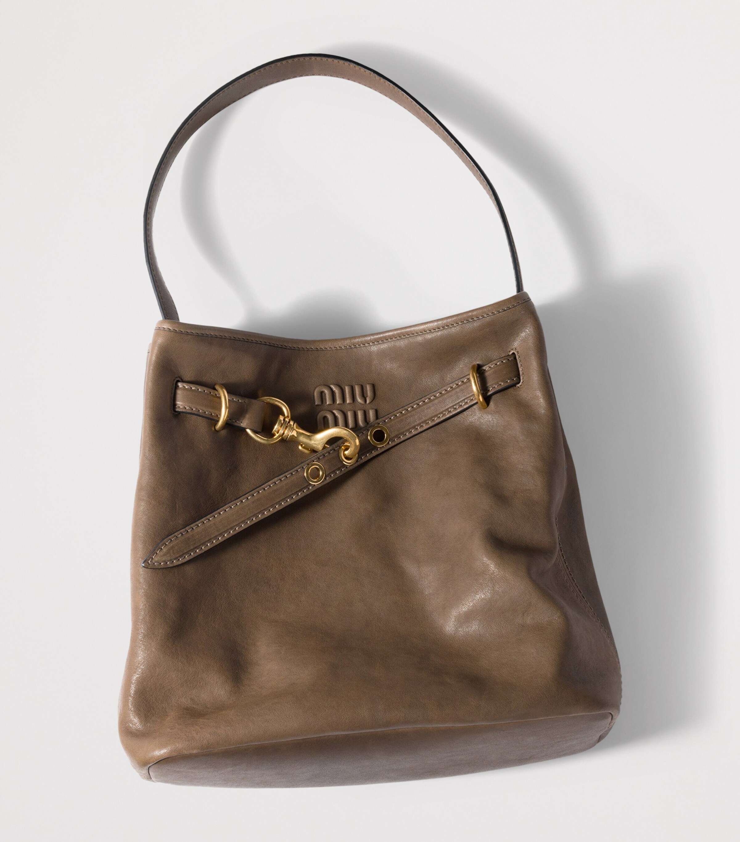 Miu Miu Womens Nappa Leather Aventure Bucket Bag Image 8