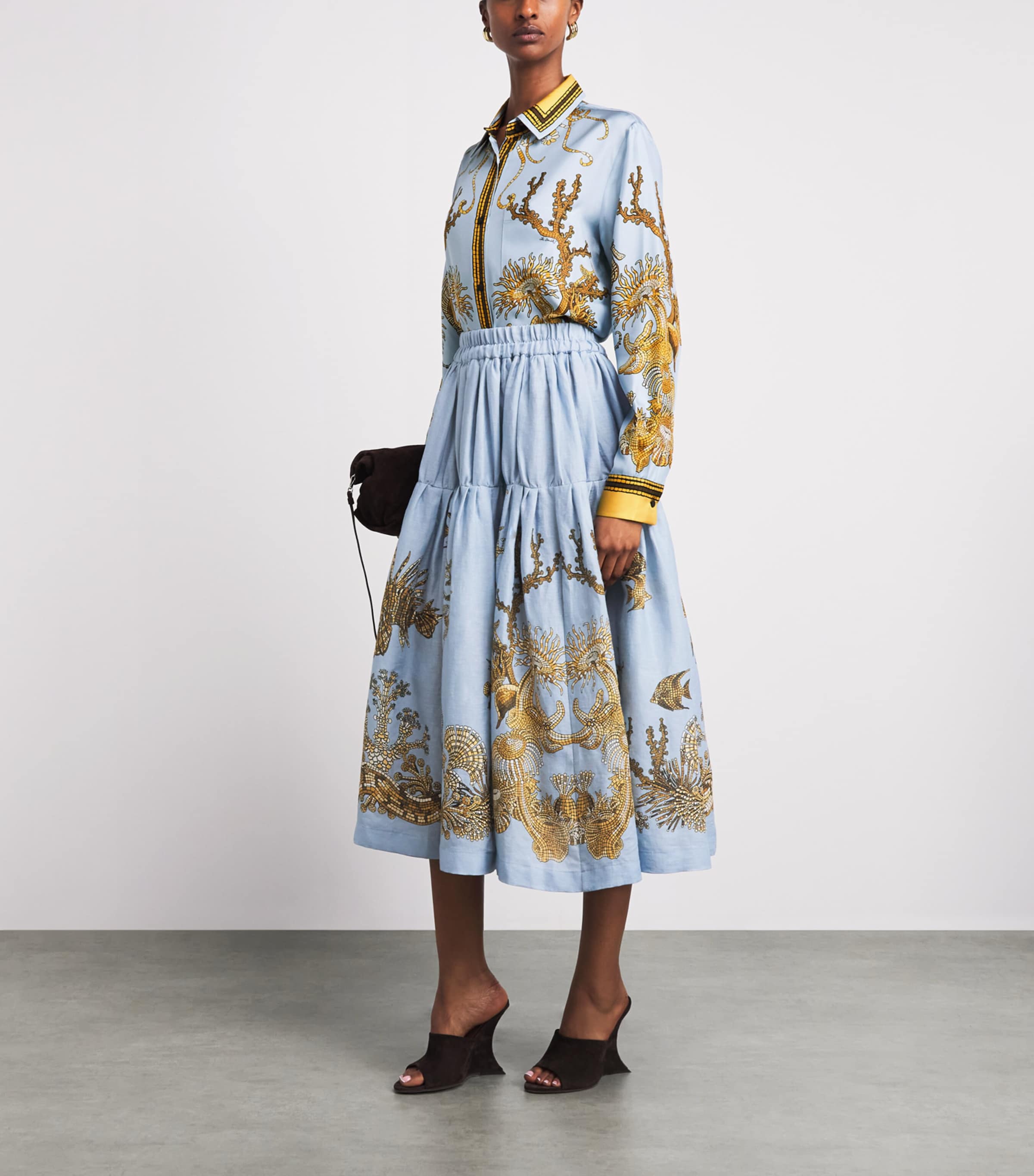 La Doublej Womens Silk Printed Shirt Oceania Image 2