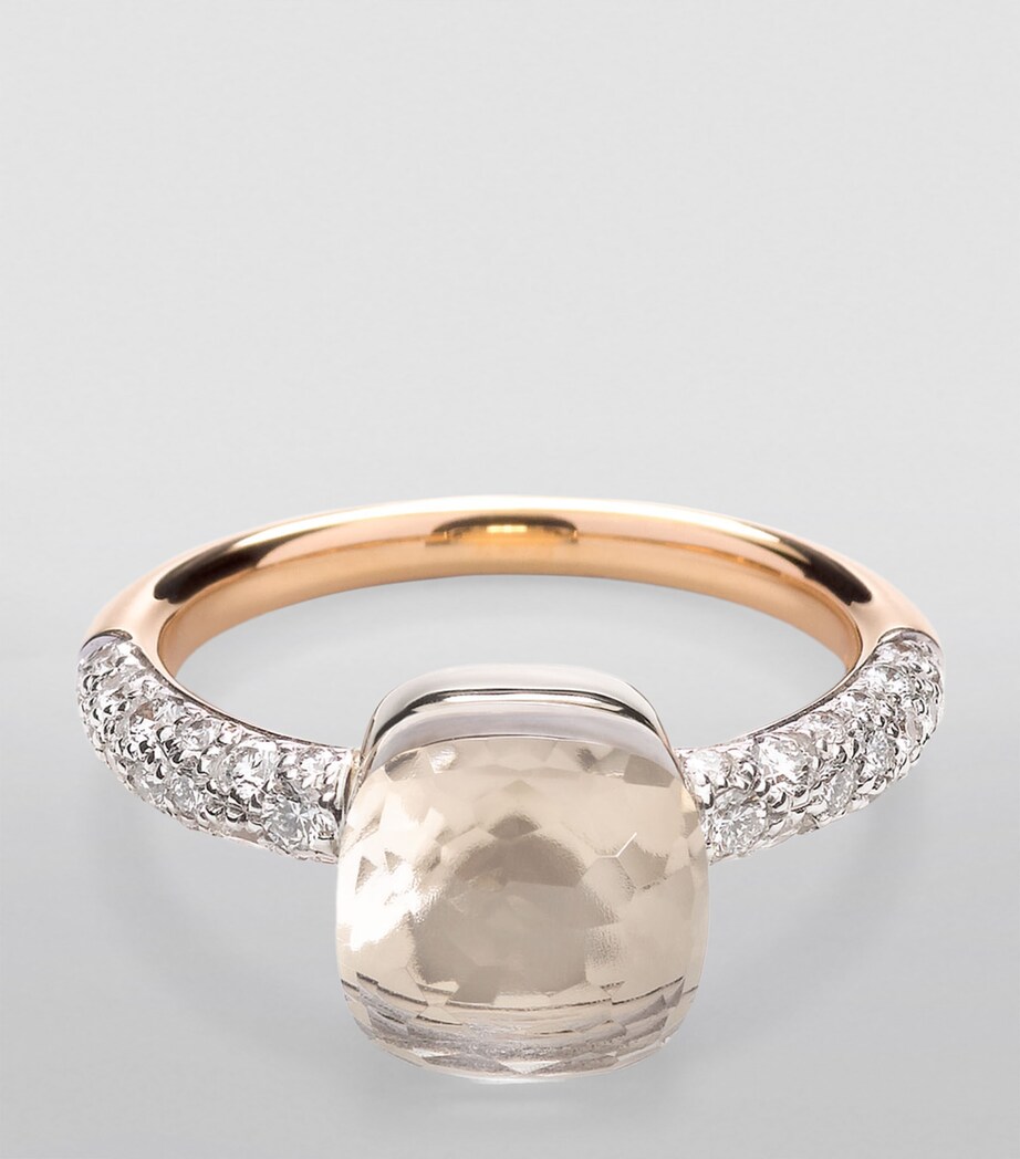 Mixed Gold, Diamond and Topaz Nudo Petit Ring DB0TB Image 2
