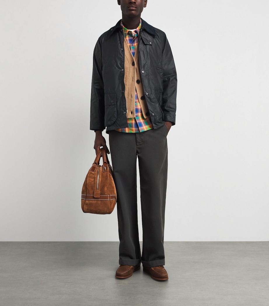 Barbour Mens Waxed Bedale Jacket Navy Image 8