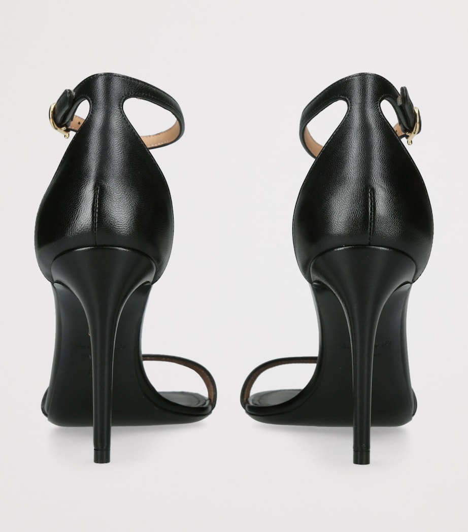 Salvatore Ferragamo Leather Milly Heeled Sandals 95 Black Image 2