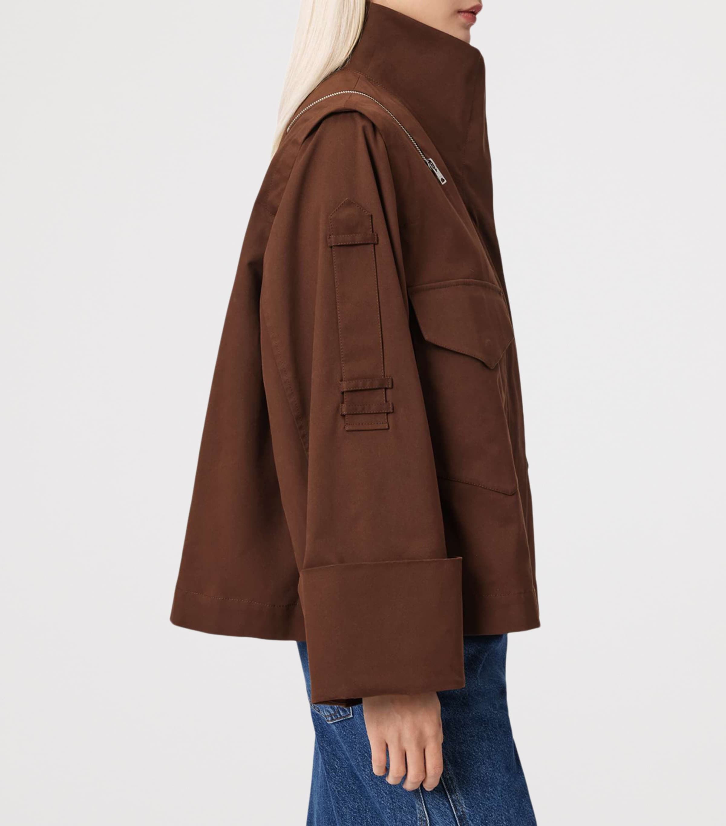 AllSaints Womens Cotton Leighton Utility Jacket Penny Brown Image 4