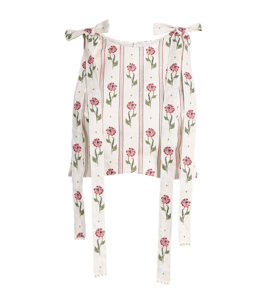 Linen Olmeco Crop Top MULTICOLOUR Image 1