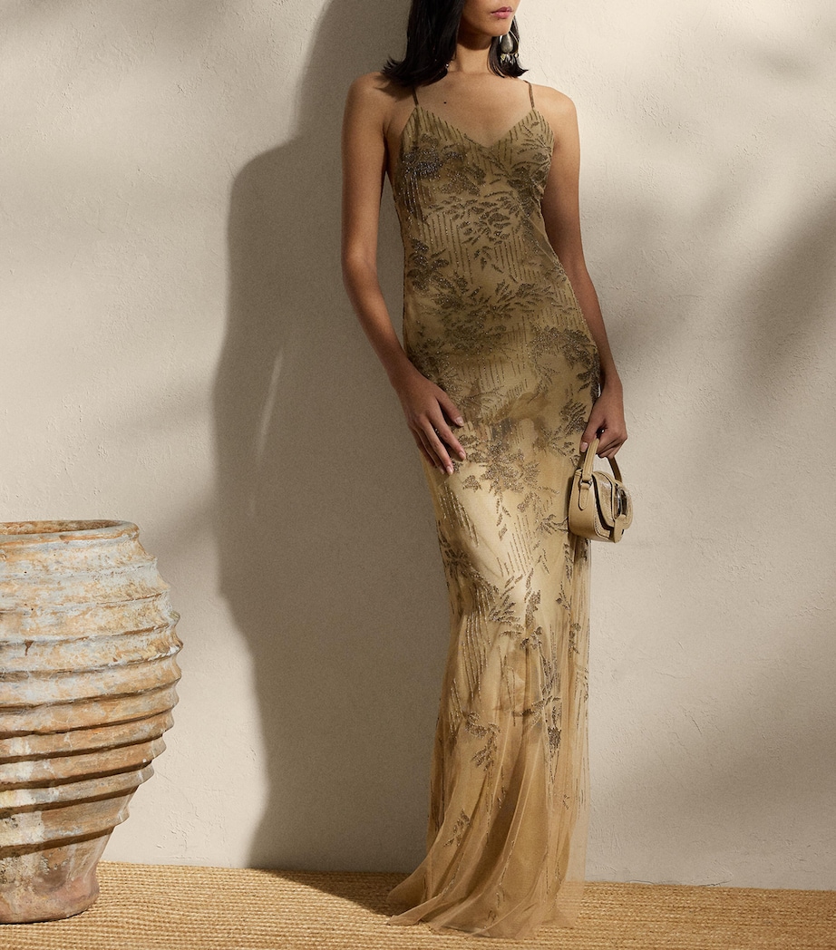 Embellished Kacey Maxi Dress LUX TAN Image 3