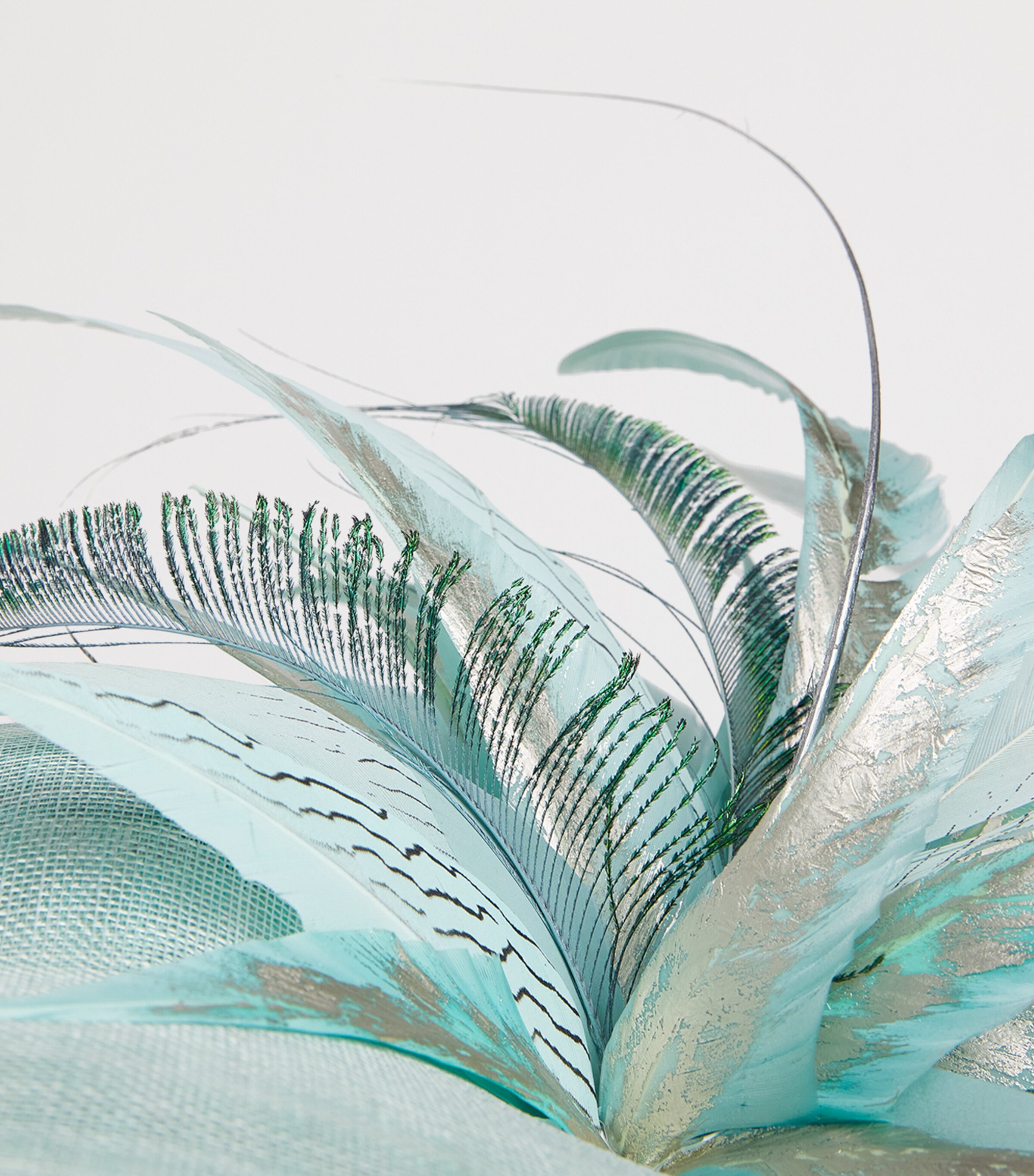 Bohemian Rhapsody Hat Fascinator DUCK EGG/NATURAL Image 5