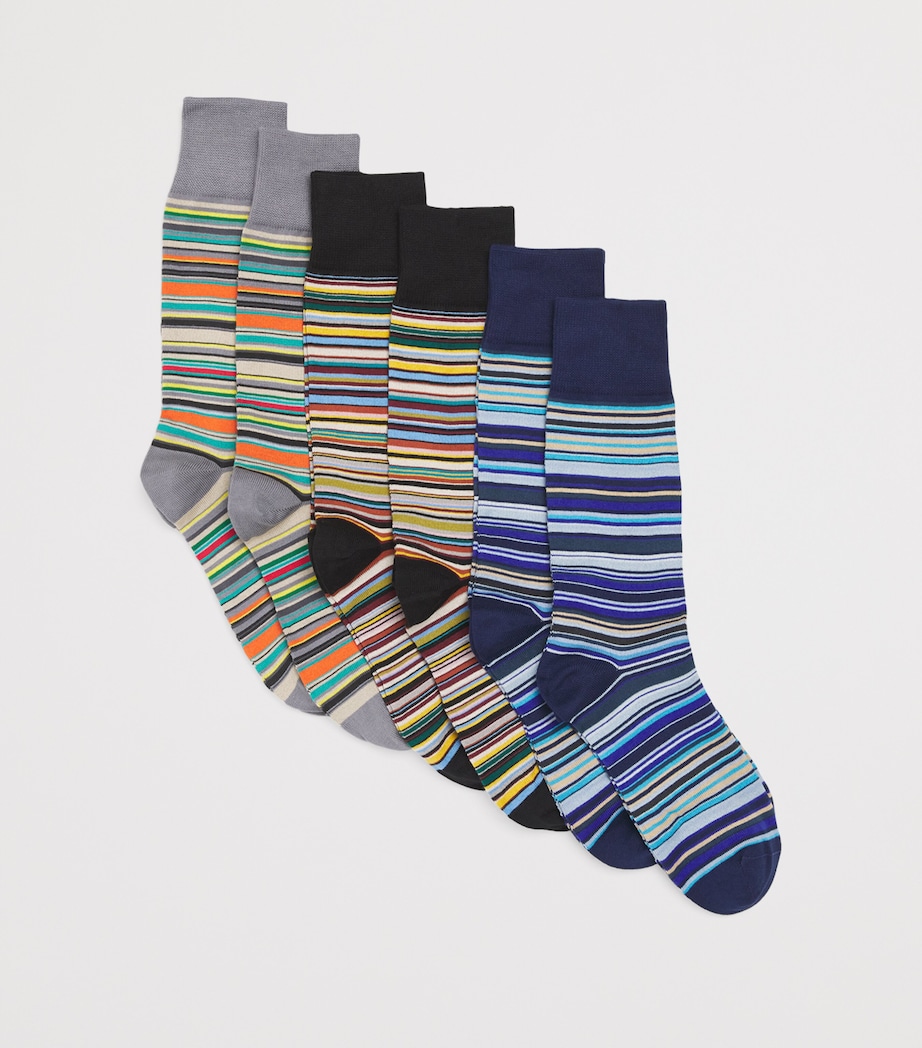 Cotton-Blend Signature Stripe Socks (Pack of 6) MULTICOLOUR Image 1