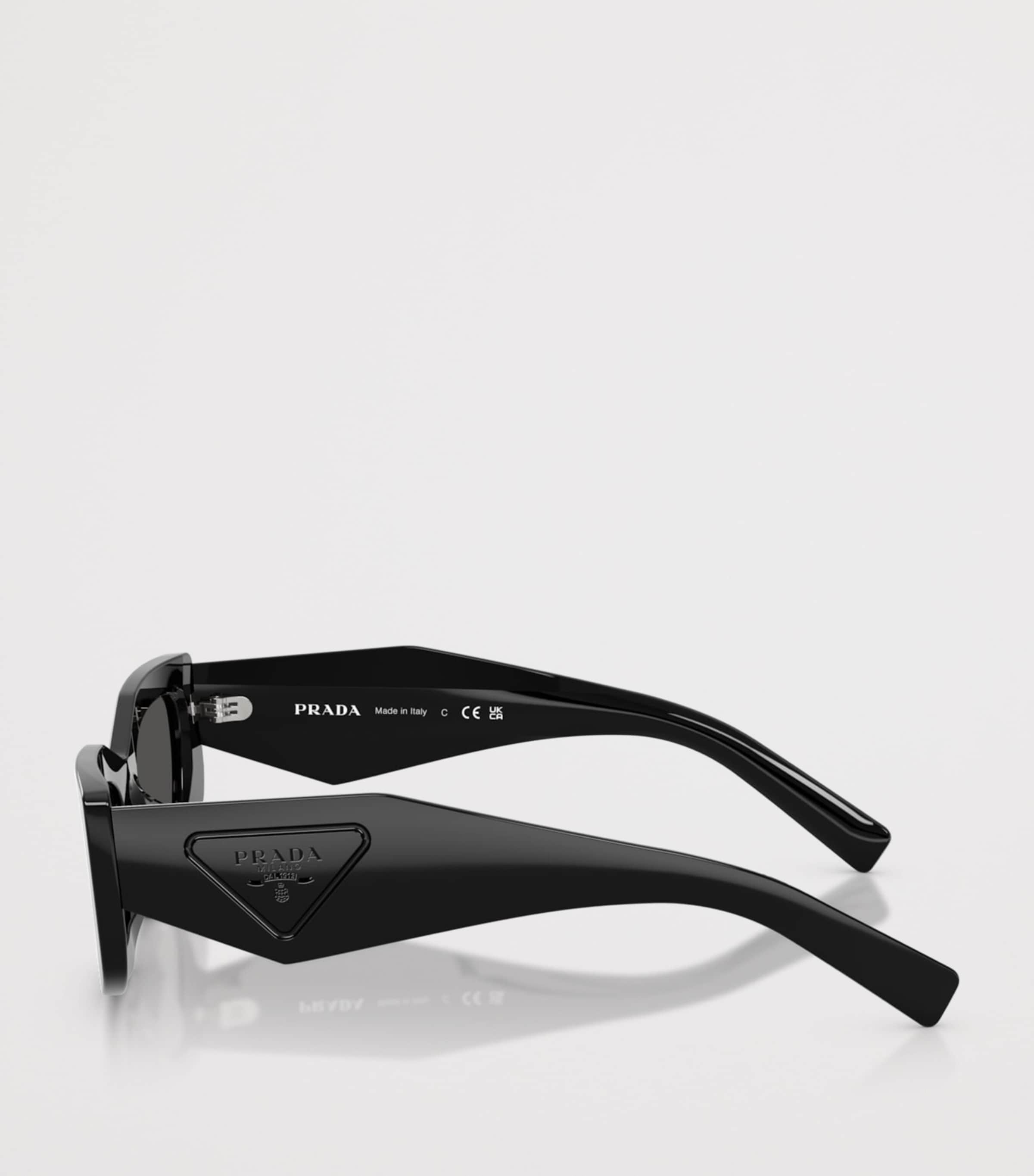 Prada Irregular Rectangle Sunglasses Black Image 3