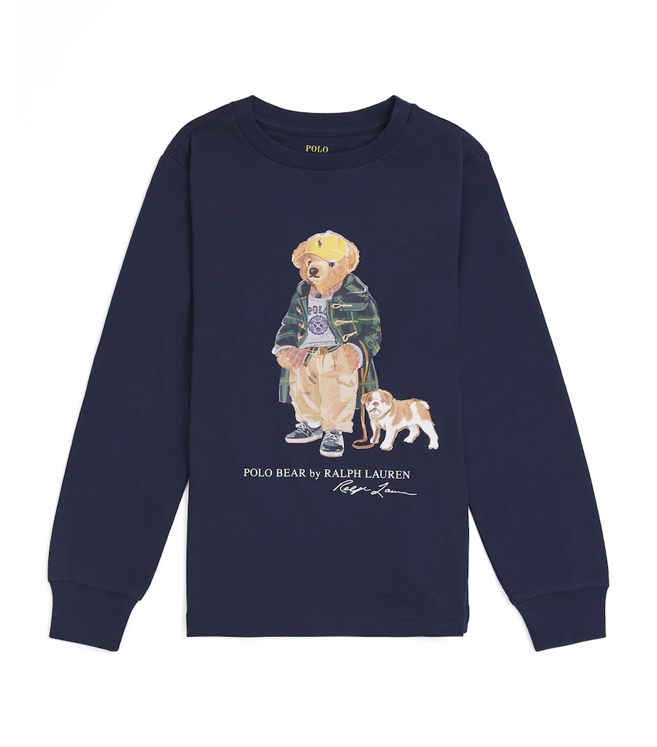 Cotton Polo Bear Sweater (2-7 Years) NAVY Image 1