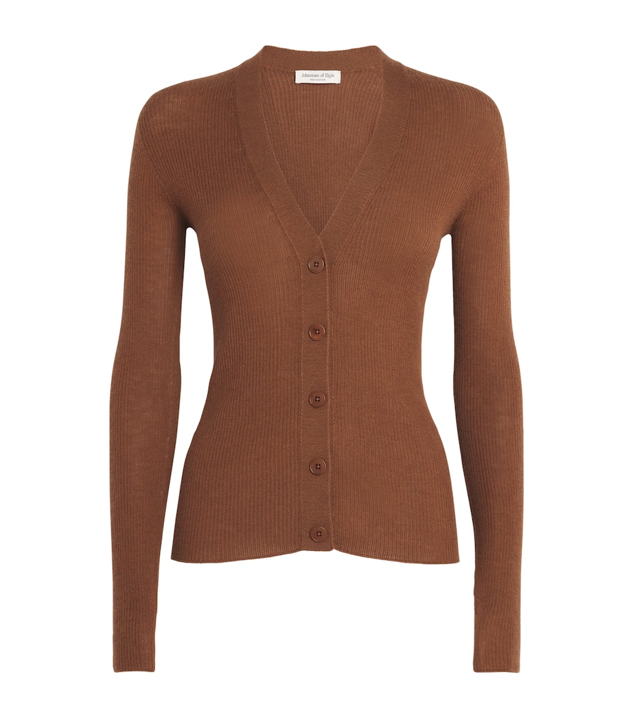 Superfine Cashmere V-Neck Cardigan SB7300 DARK CAMEL Image 1