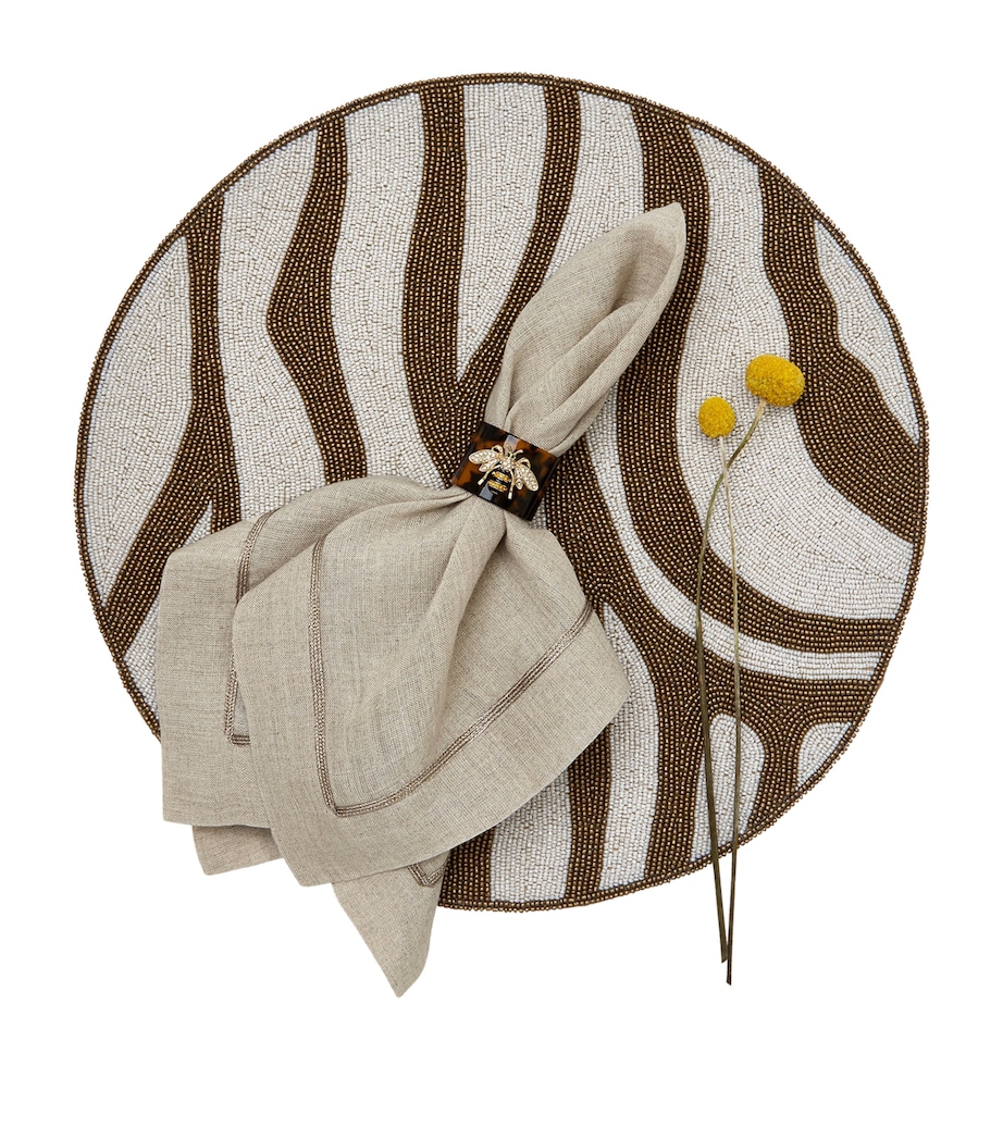 Set of 4 Tortoiseshell Bee Napkin Rings BROWN Image 4