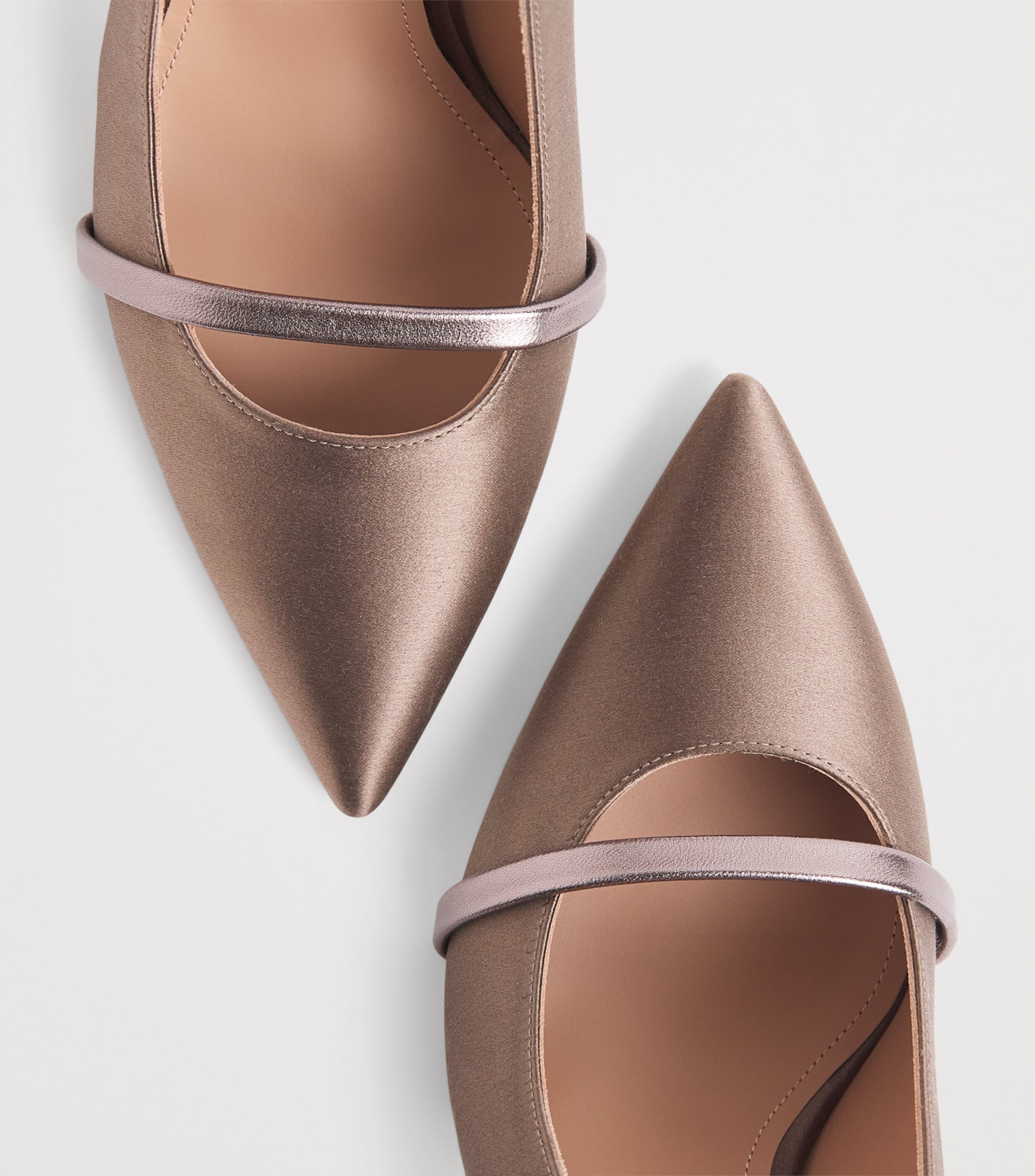Malone Souliers Satin Maureen Mules 70 Taupe Image 7