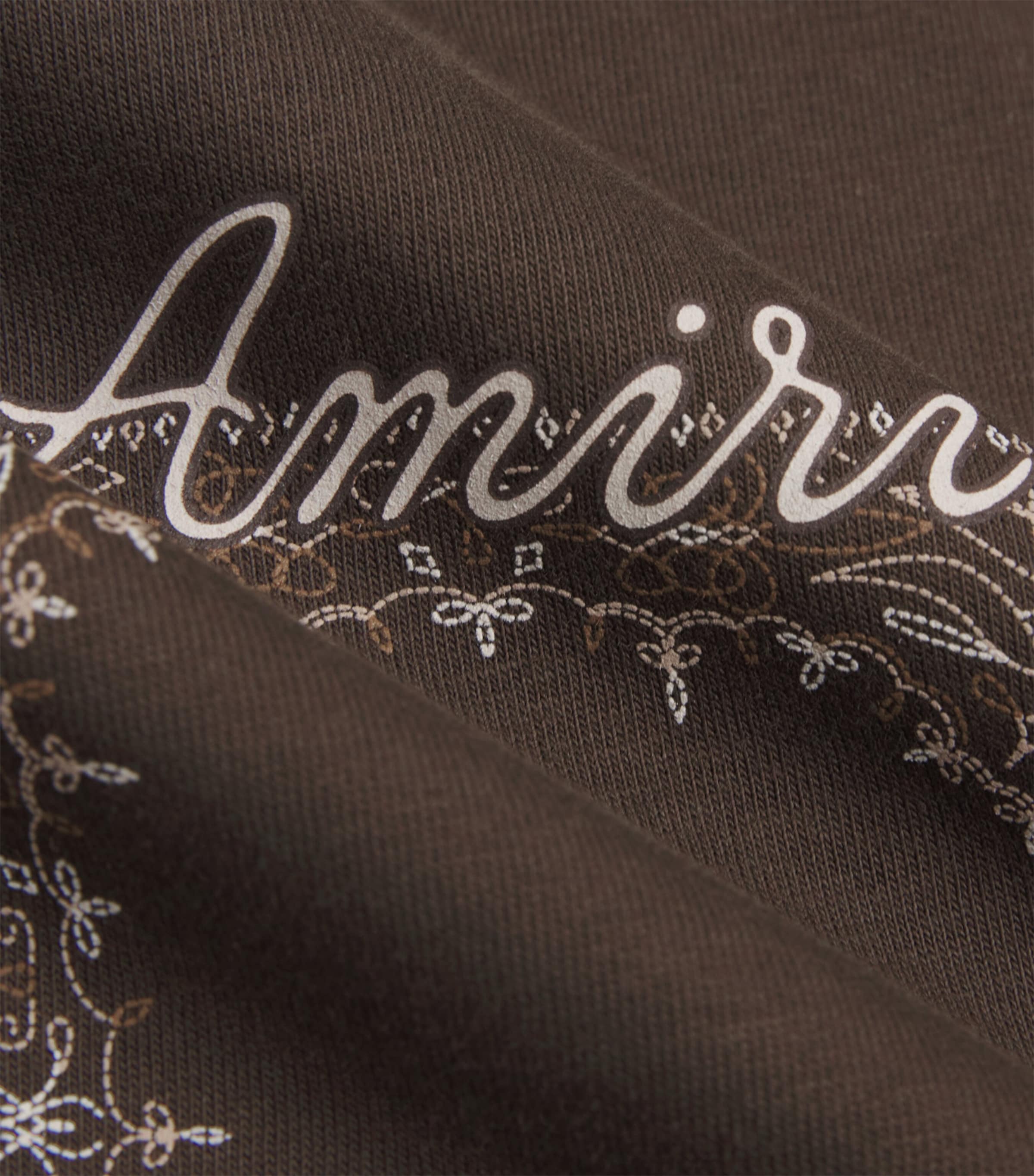 AMIRI Mens Cotton Quad Bandana T-Shirt Husk Image 6