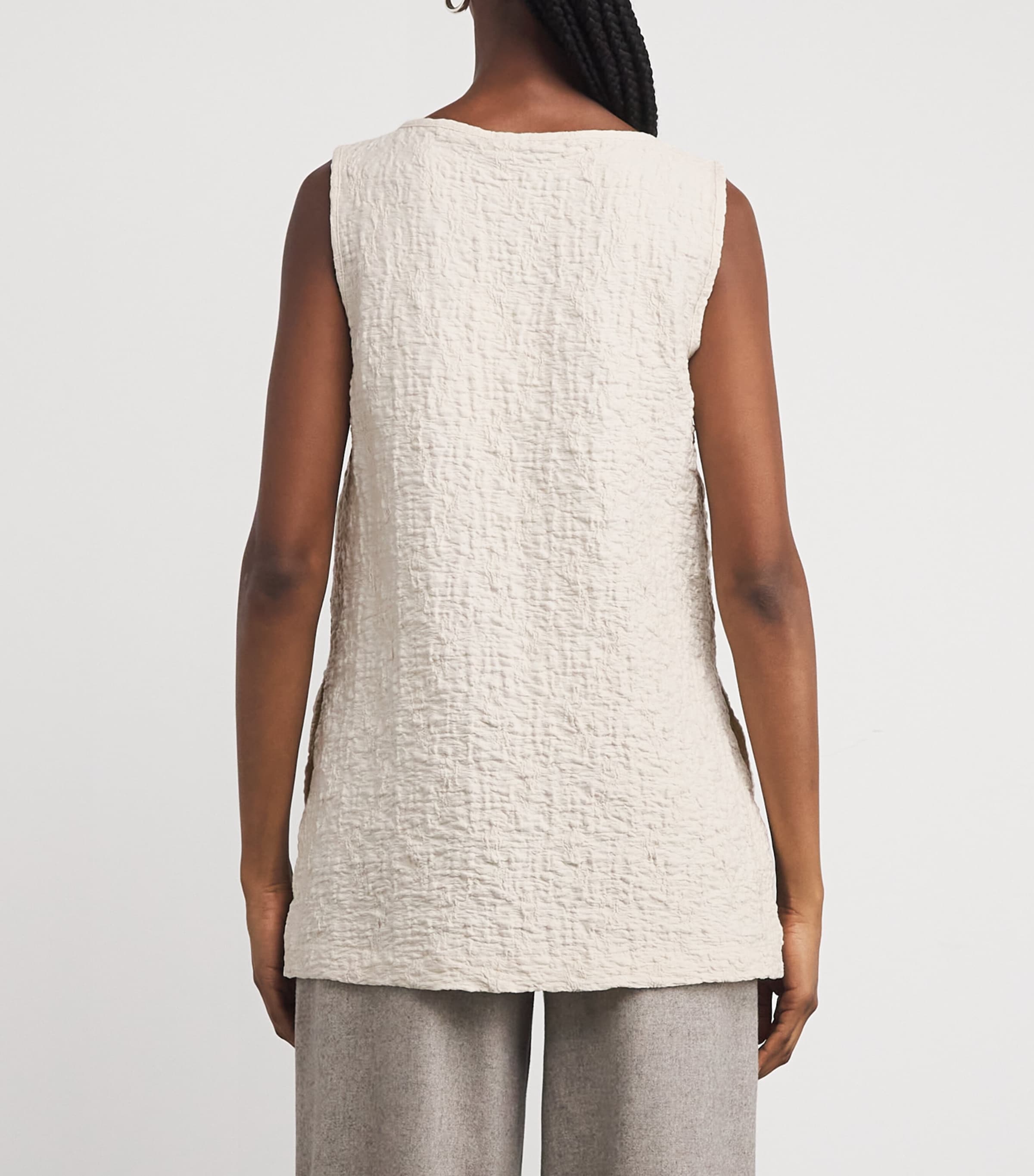 Cotton-Blend Textured Top IVORY Image 4