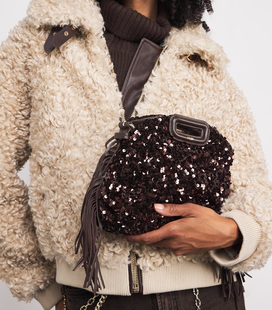 Mini Sequin Miss M Shoulder Bag BROWN Image 5