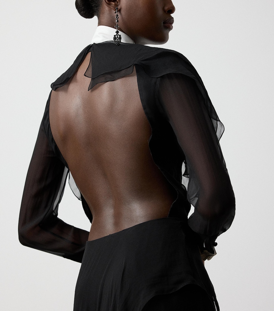 Silk Chiffon Emala Evening Dress BLACK Image 5