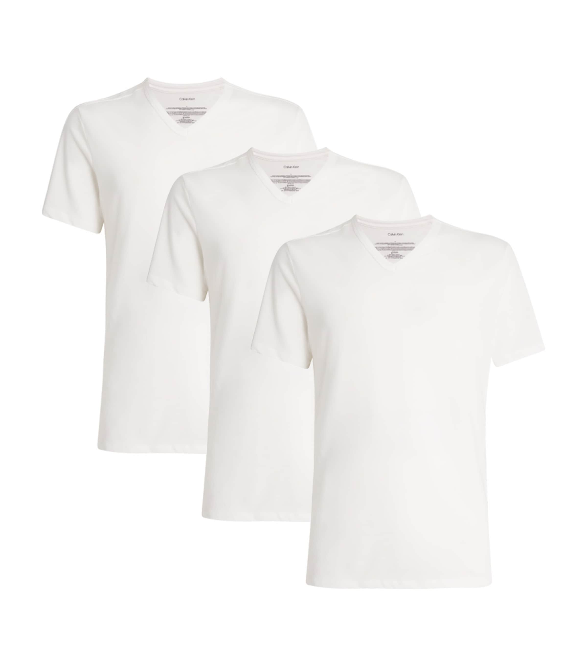 Calvin Klein Stretch-Cotton V-Neck T-Shirts (Pack of 3) | Men Clothing | T-Shirts | Plain T-Shirts | Designers | Calvin Klein