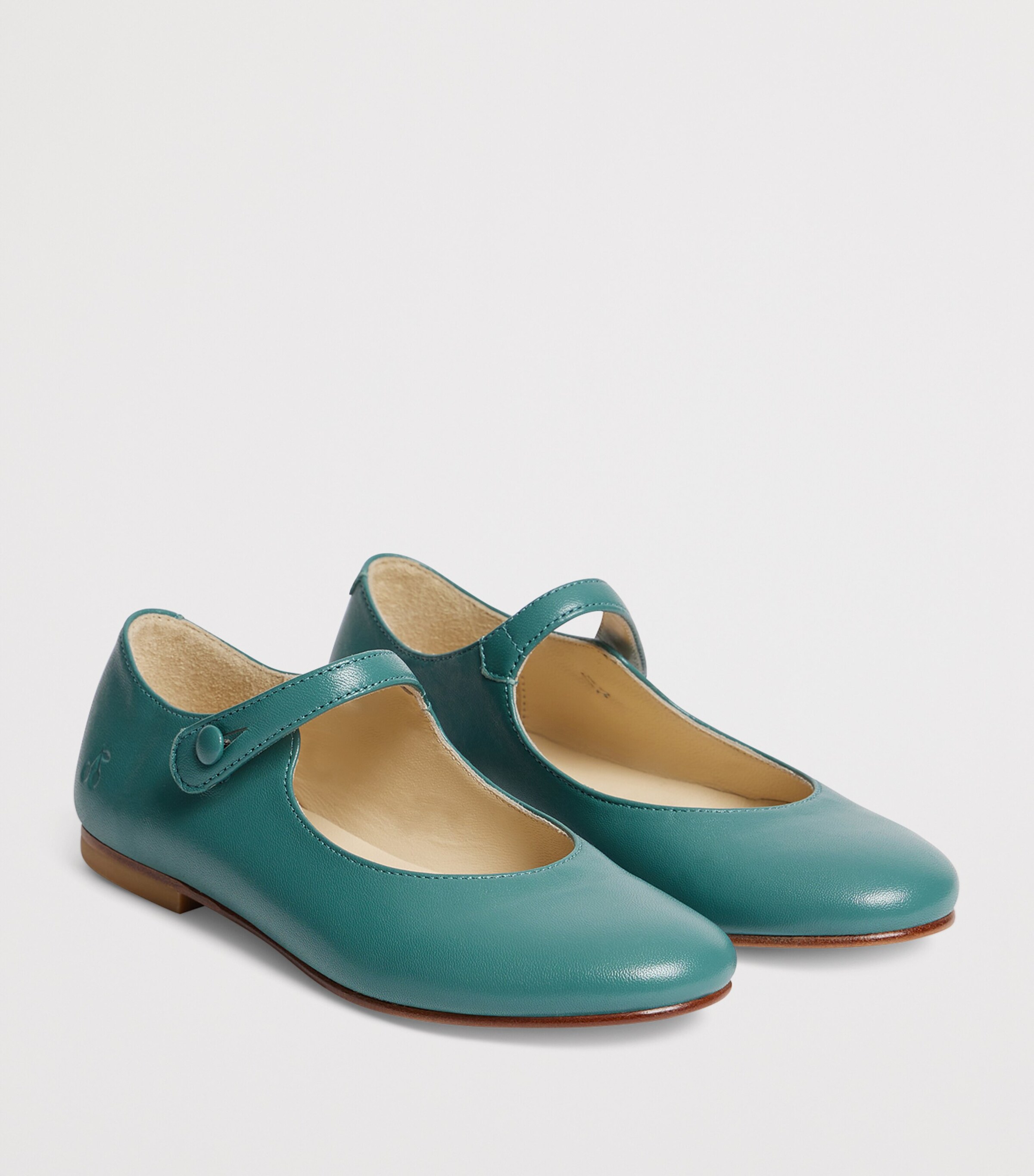Bonpoint Leather Ella Ballet Flats Vert Ardoise Image 2