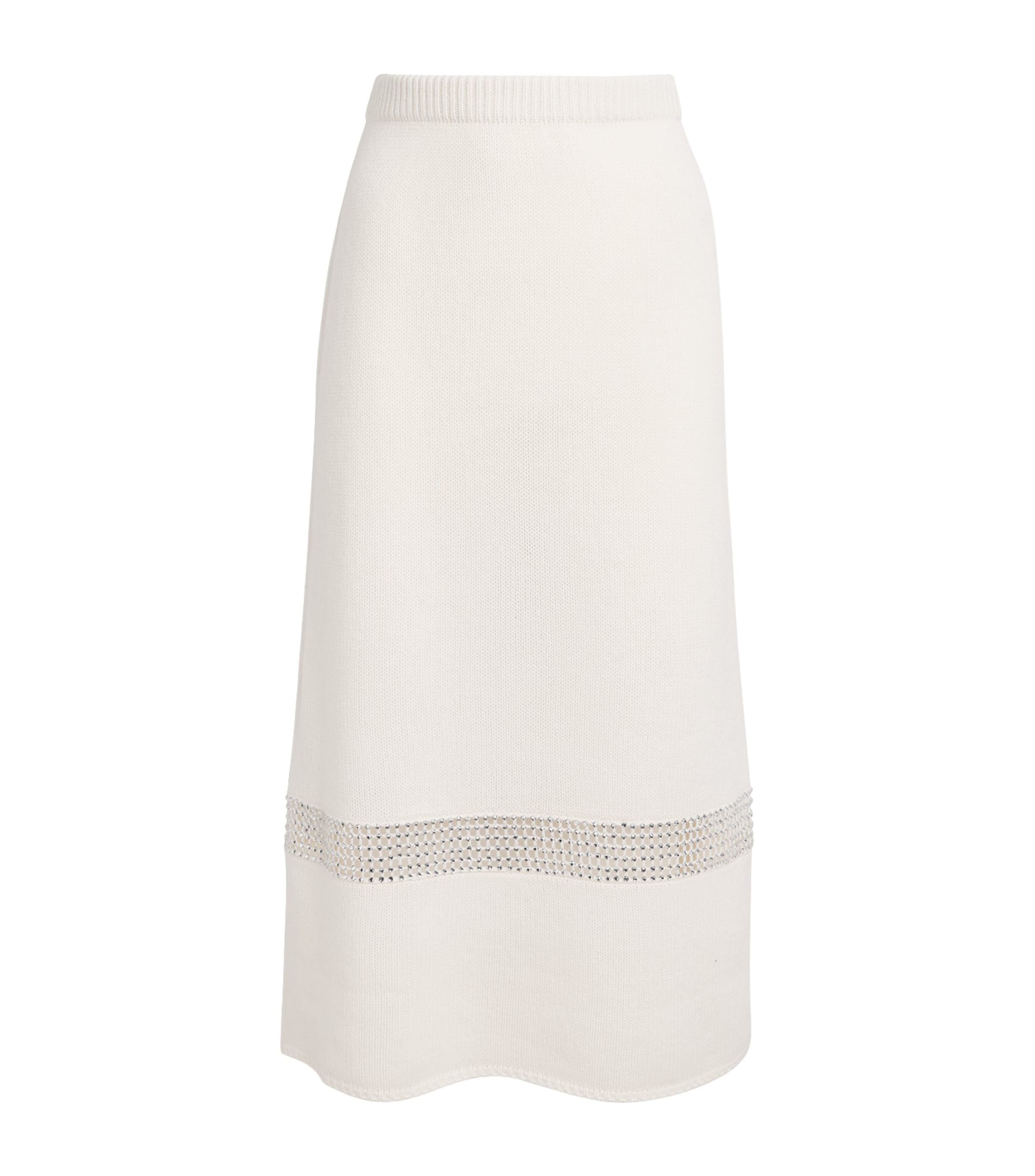 Fabiana Filippi Womens Wool-Silk-Cashmere Midi Skirt Rafia Image 1