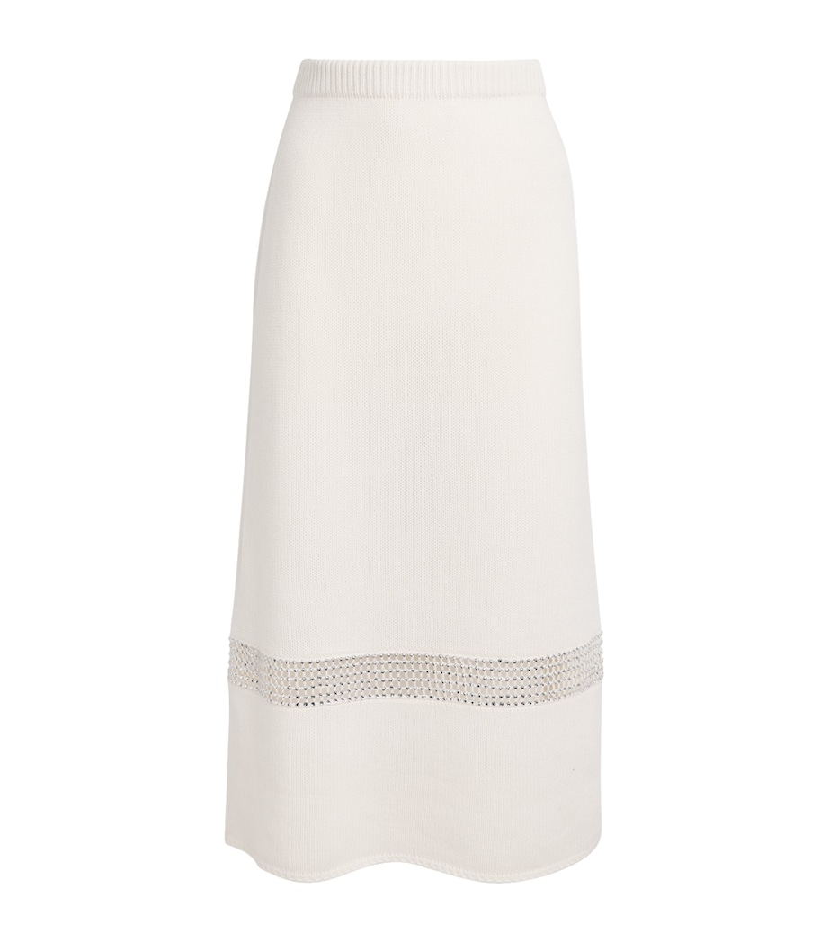 Fabiana Filippi Womens Wool-Silk-Cashmere Midi Skirt Rafia Image 1