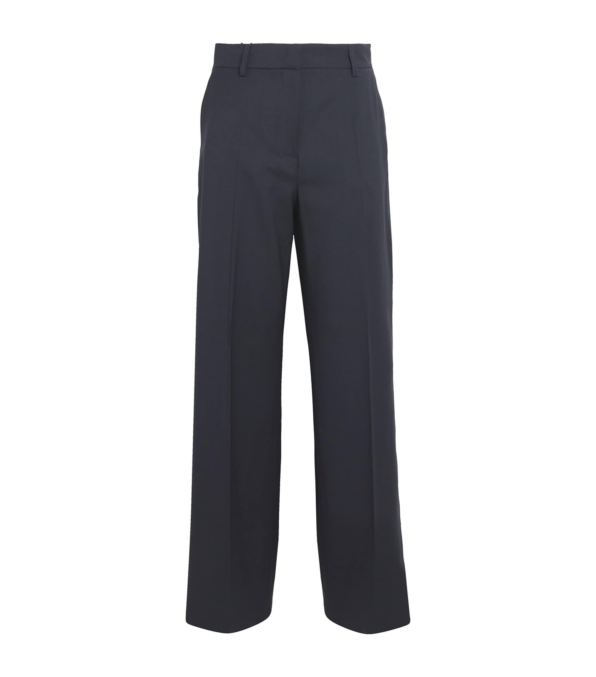 Shop Weekend Max Mara Wool Wide-leg Trousers In Blue