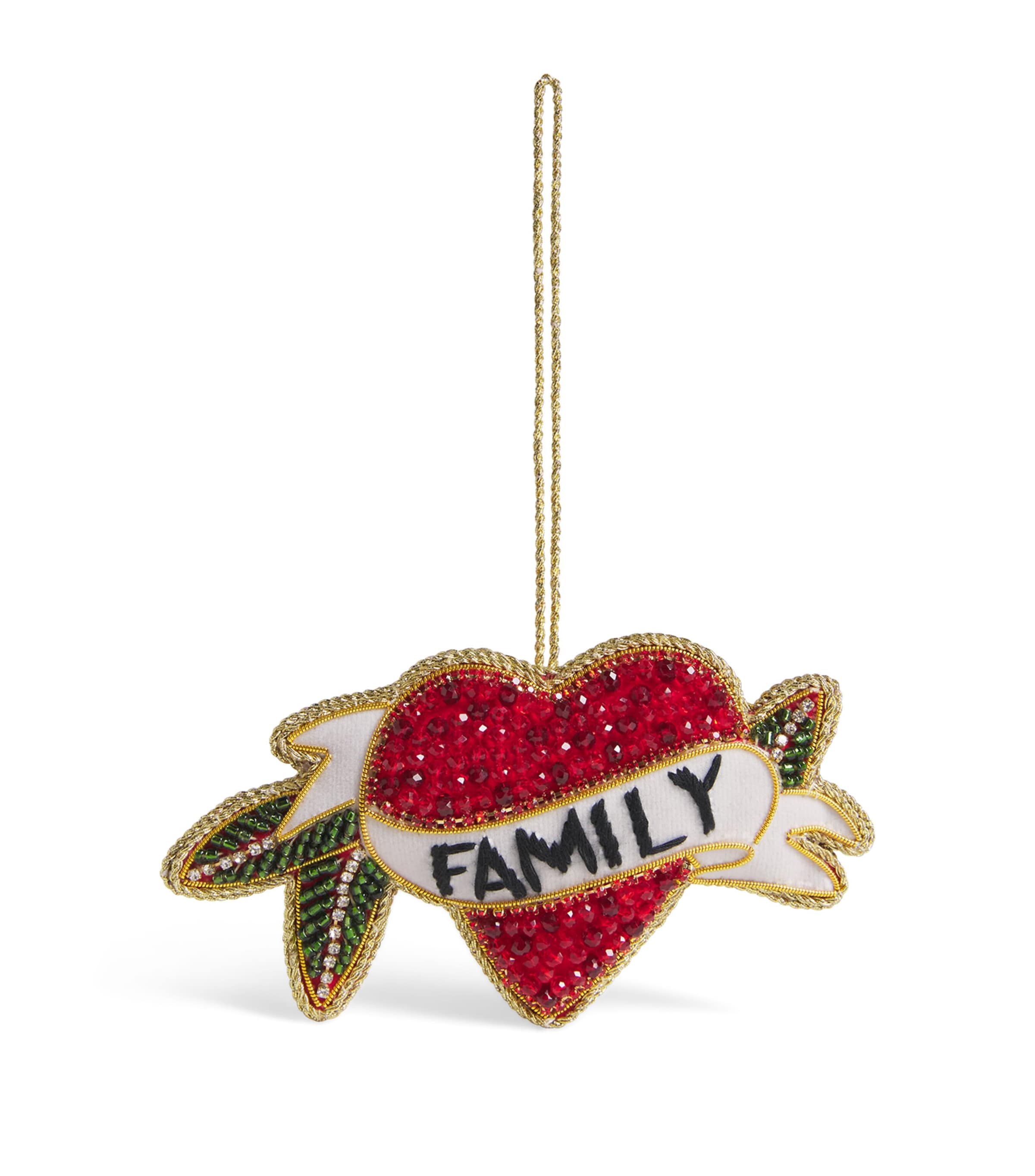 Tinker Tailor Family Banner Heart Tree Decoration Red & White Image 1
