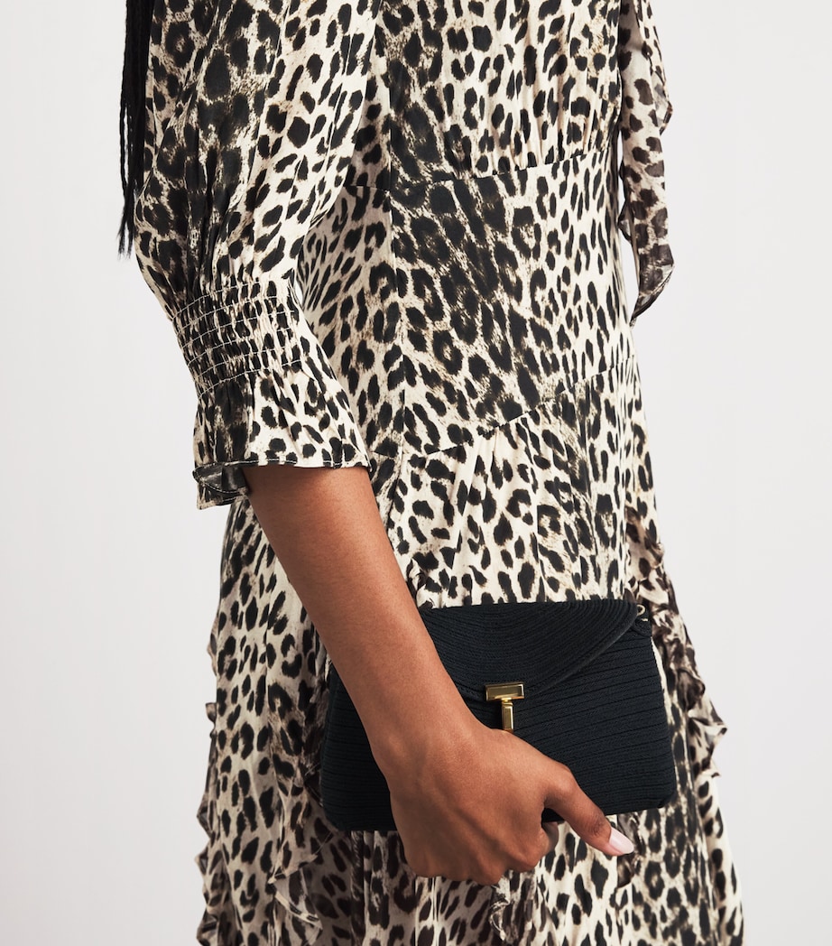 Rixo Womens Crepe Leopard Rosanna Midi Dress Nina Leopard Mocha Image 5