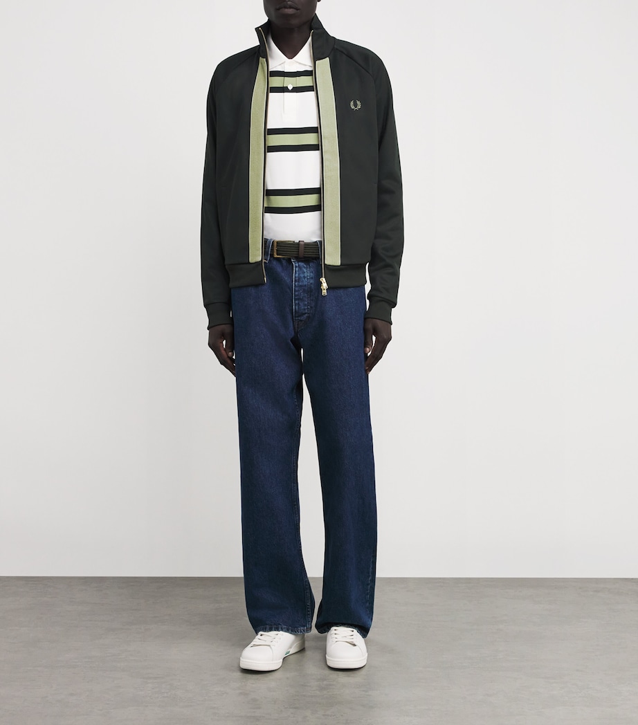 Fred Perry Mens Chenille Tape Track Jacket Grn Image 2