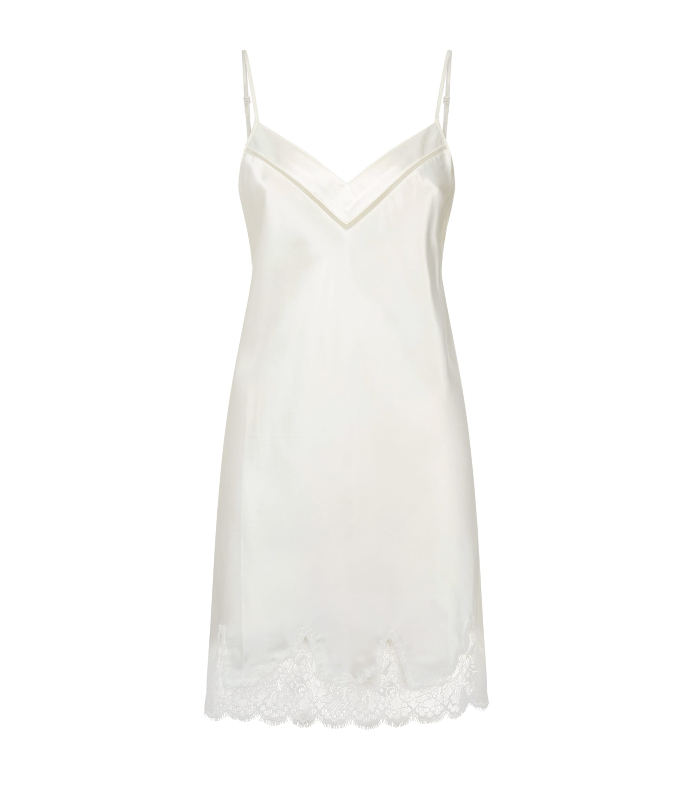 Shop Simone Perele Silk Nightgown In Ivory