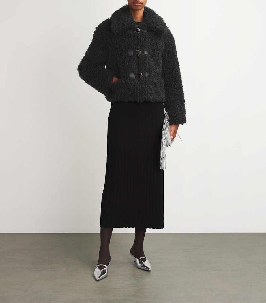 Faux-Shearling Cropped Jacket ANTHRACITE GREY Image 2