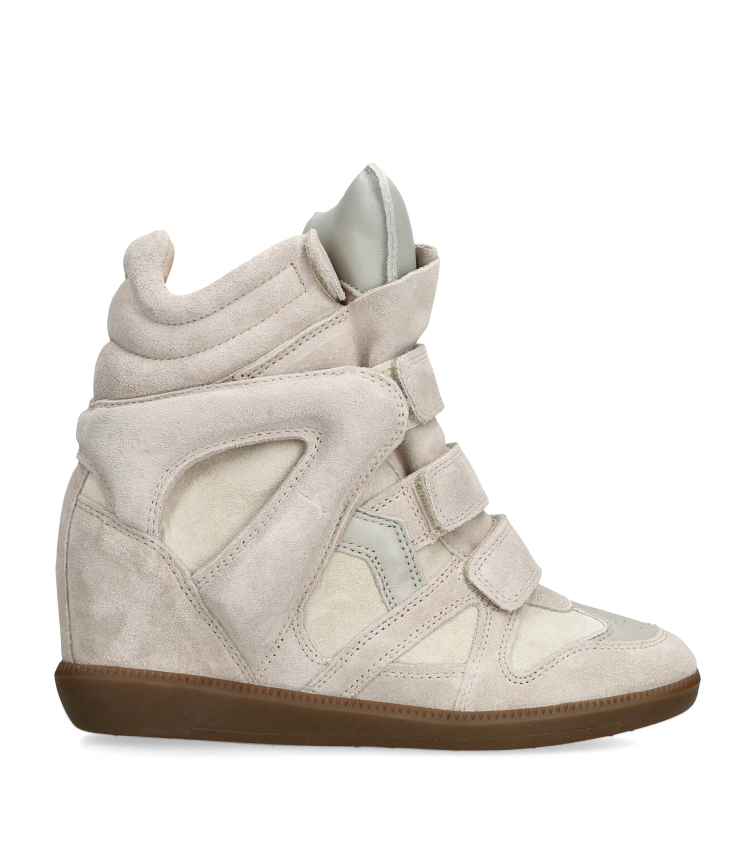 Isabel Marant Suede Bekett Wedge Sneakers 50 Bone/comb Image 1