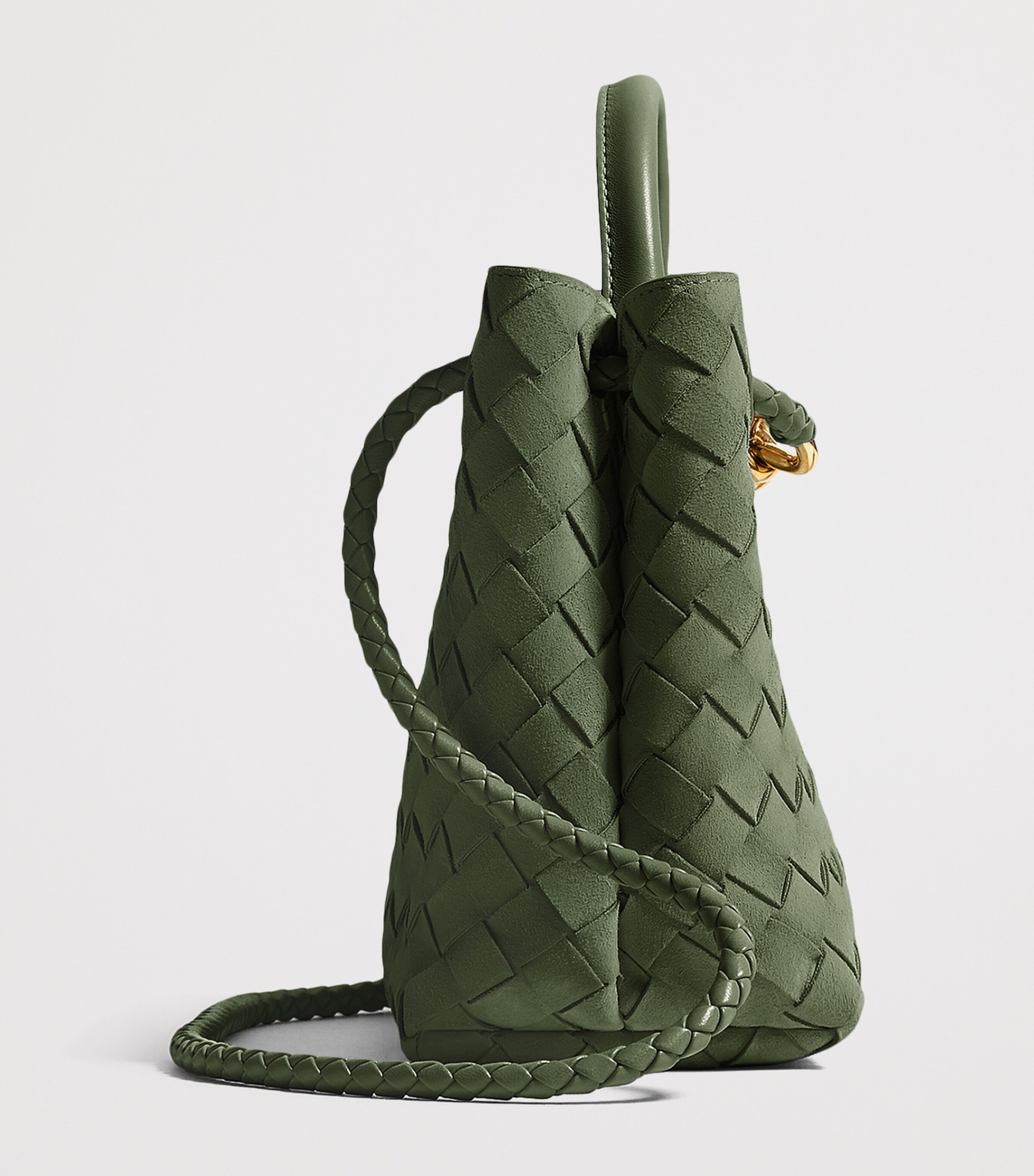Bottega Veneta Small Suede Andiamo Top-Handle Bag Image 4