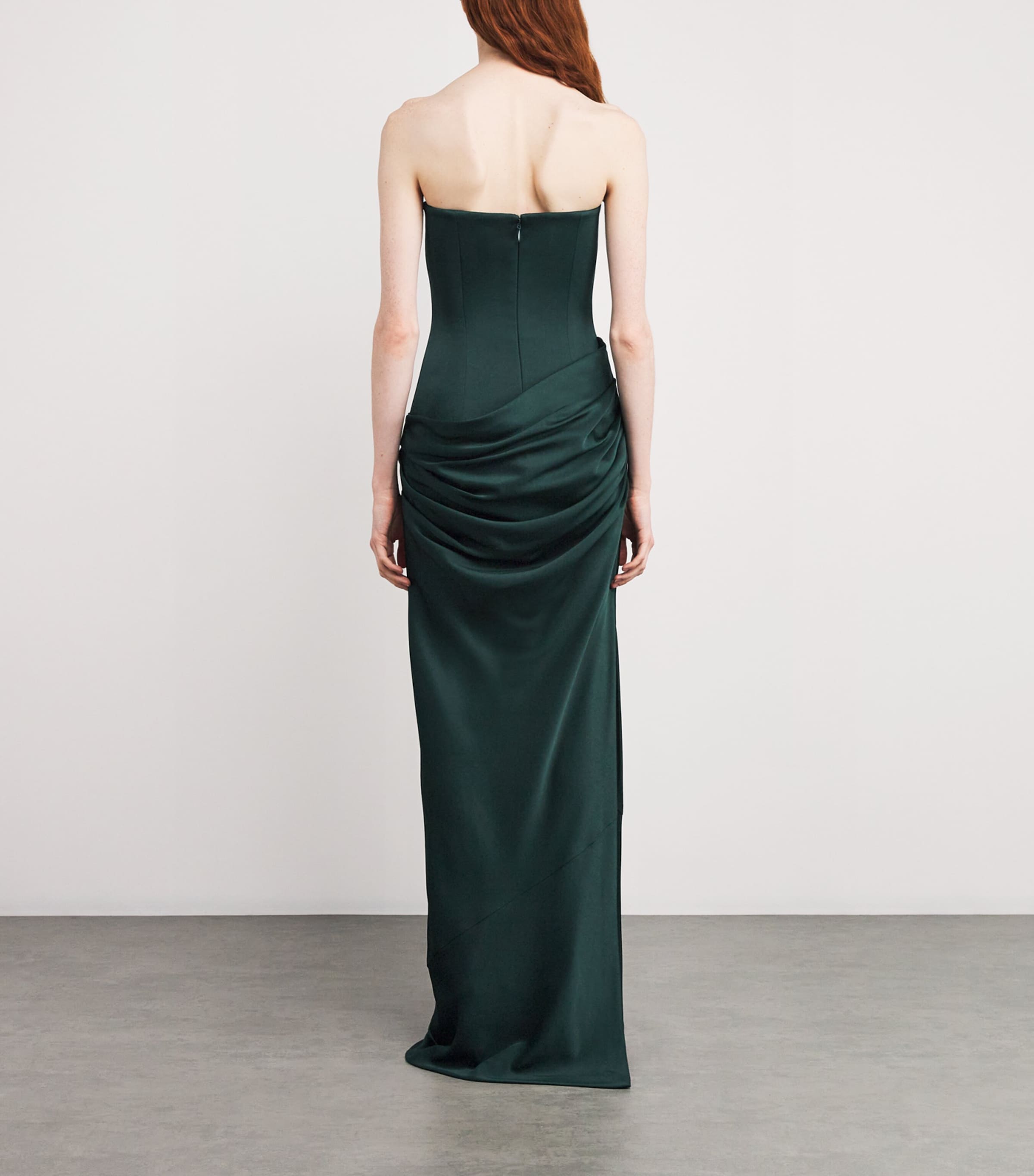 alex perry green dress Alex Perry Strapless Longline Draped Column main image 1