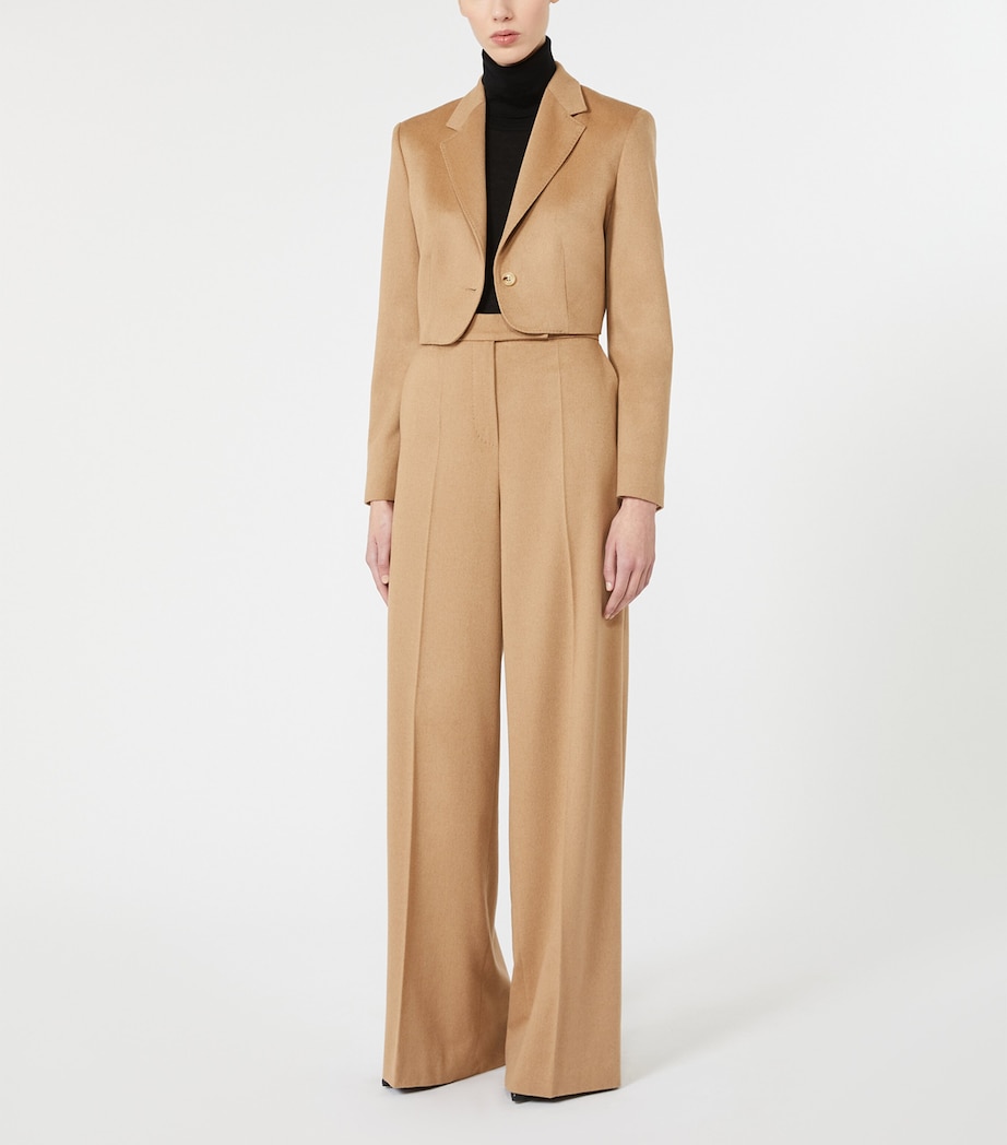 Max Mara Womens Camelwool Cropped Blazer Camel Image 2
