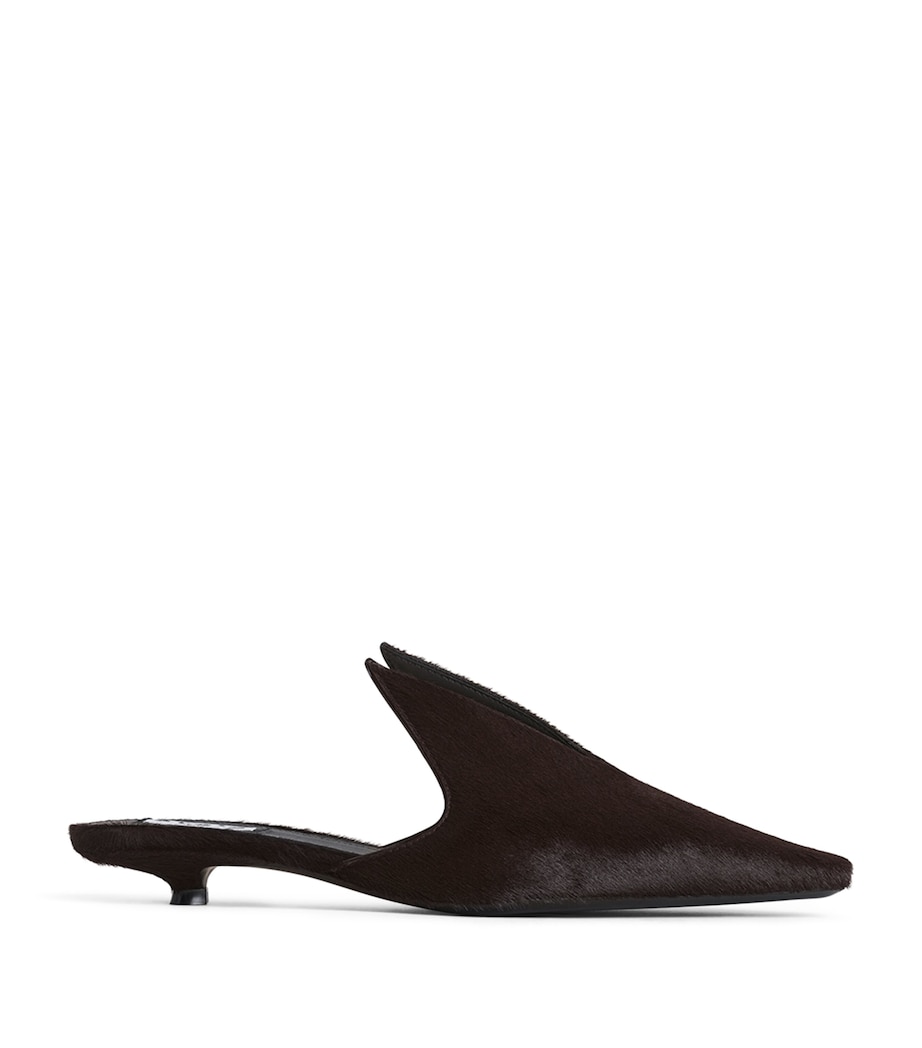 Alaïa Calf Hair Pointy Mules 25 Chocolate Image 1