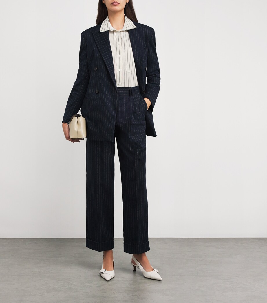 Cotton Stripe Oversized Shirt WHITE Image 2