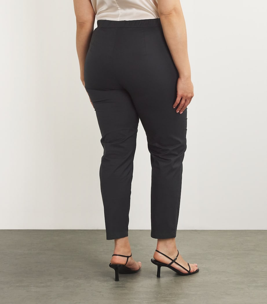 Cotton-Blend Tailored Trousers BLACK Image 4