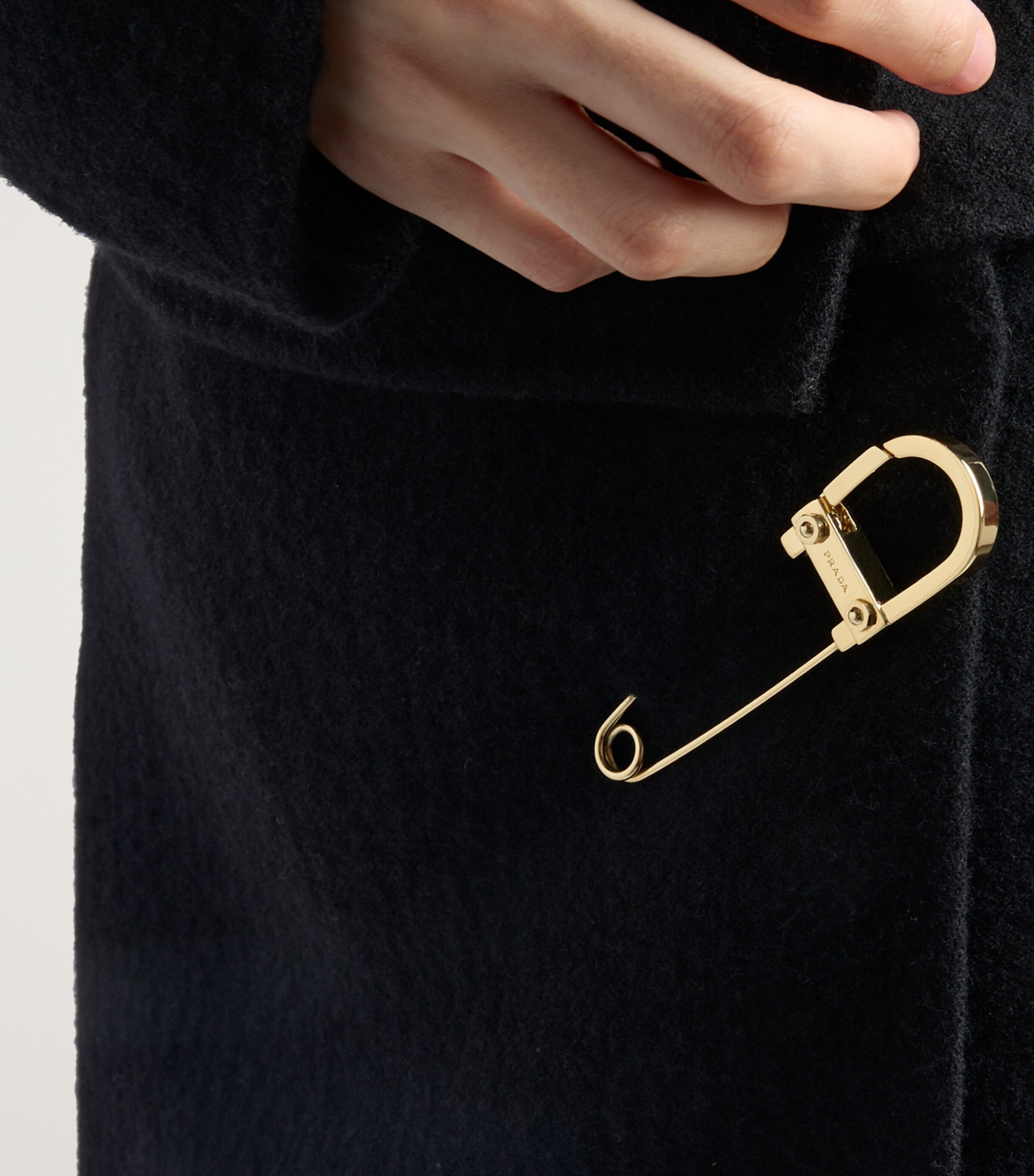 Prada Womens Wool-Blend Satefy Pin Mini Skirt Image 6