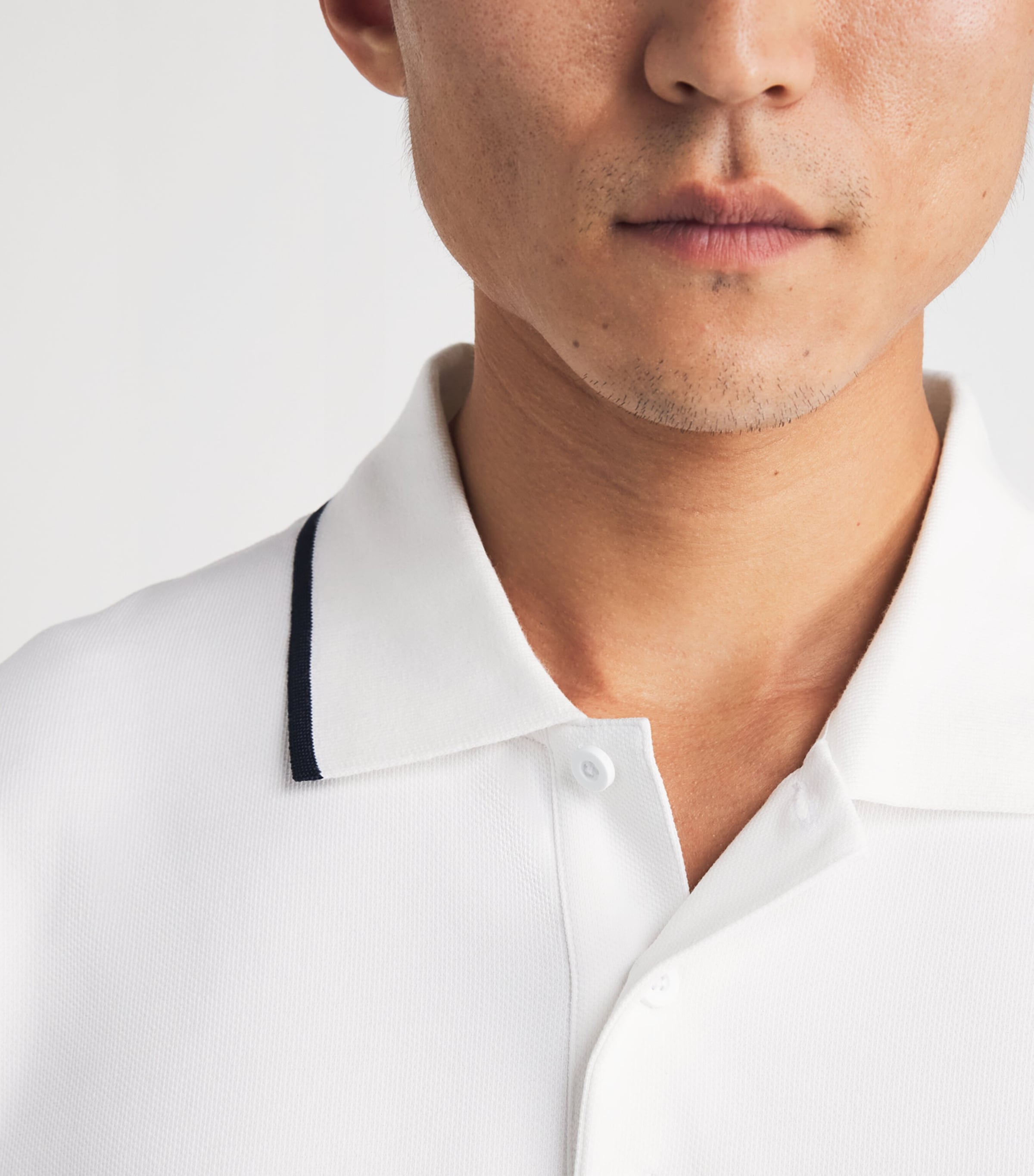 On Mens Courtside Polo Shirt All White Image 3