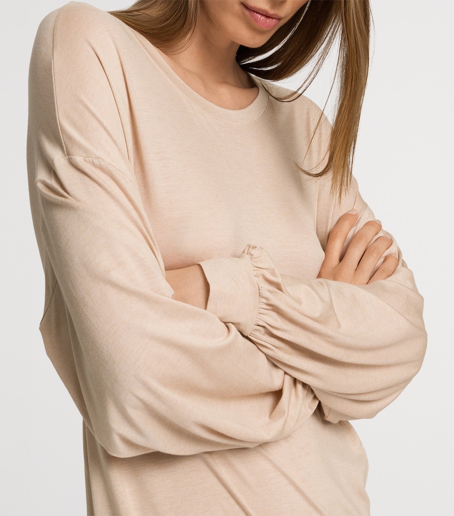 Long-Sleeve Natural Wear Nightdress COFFEE QUARTZ Image 6