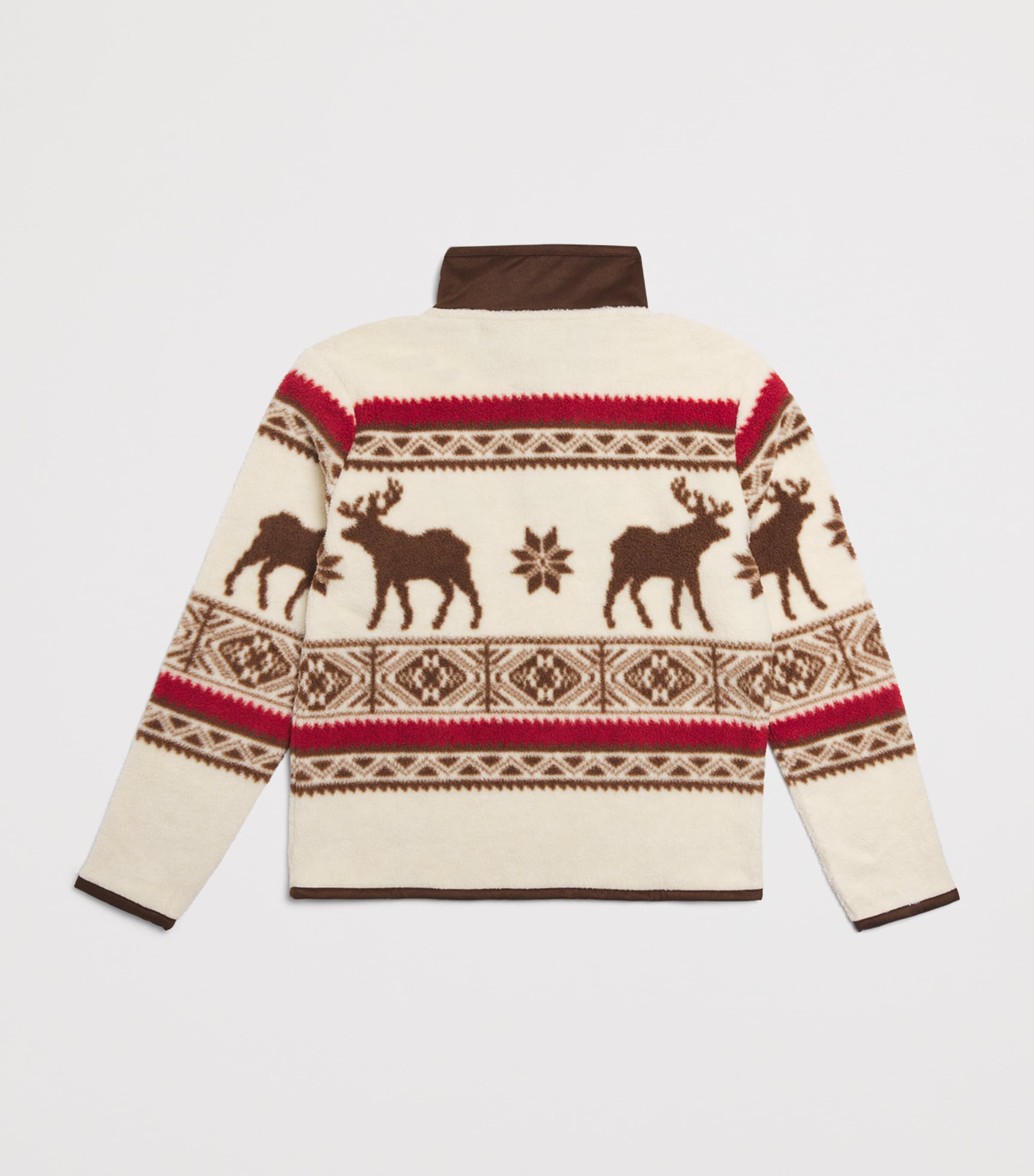 Teddy Fleece Elk-Print Pullover (6-14 Years) MULTI Image 2