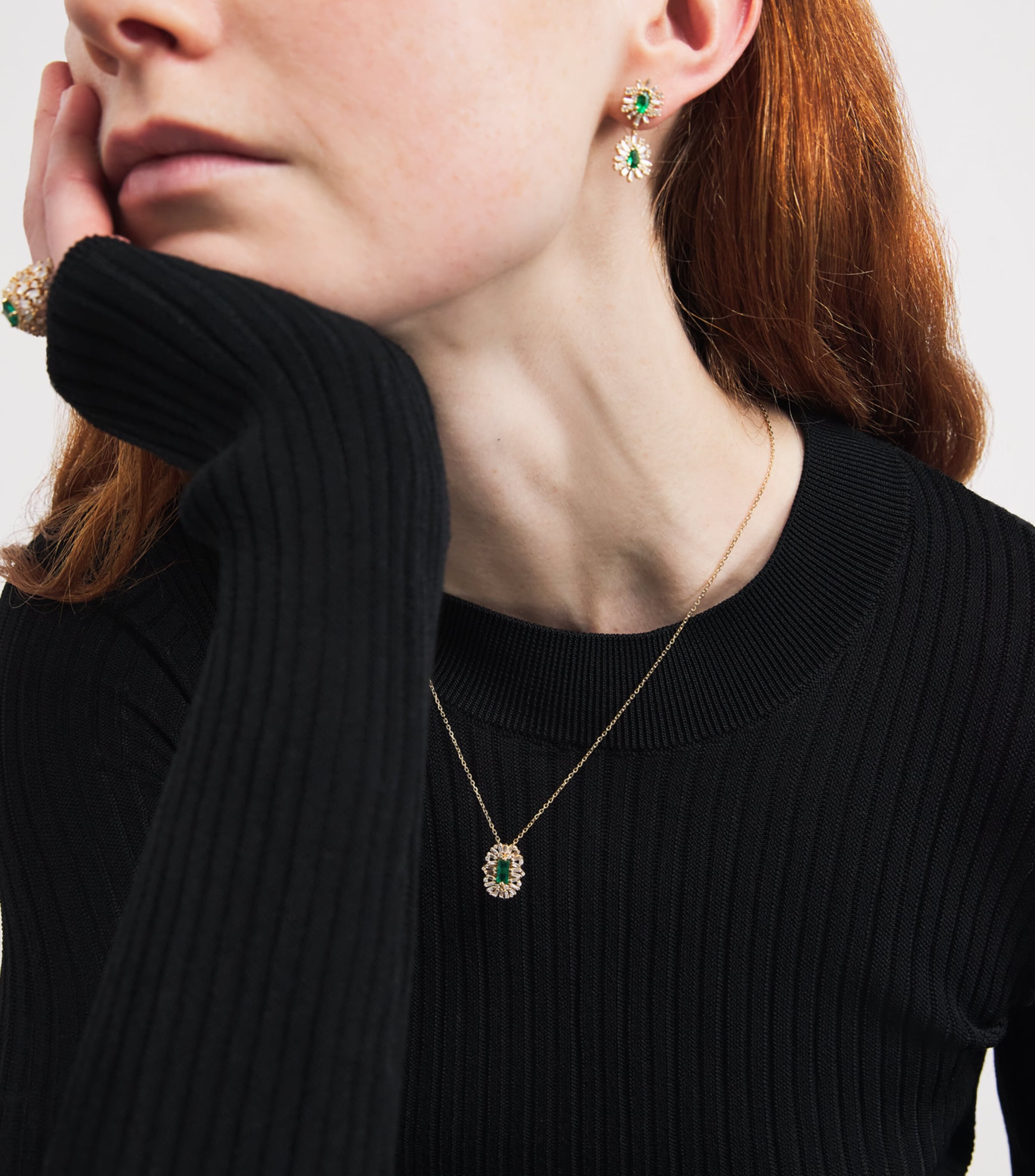 Suzanne Kalan Yellow Gold, Diamond and Emerald One of a Kind Necklace Yg/emer Image 2