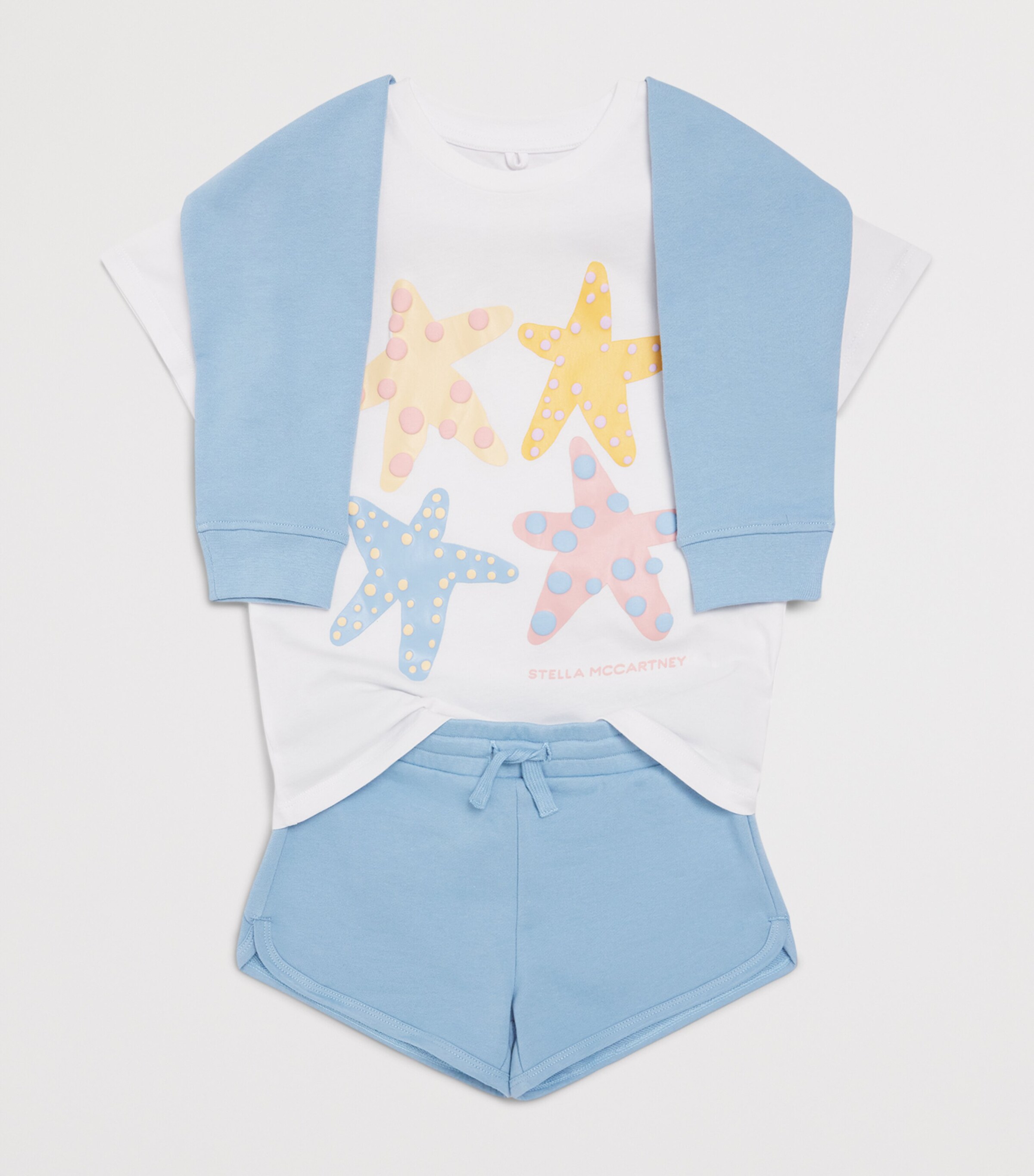 Stella McCartney Kids Organic Cotton Sweat Shorts (3-14+ Years) Blue Image 3