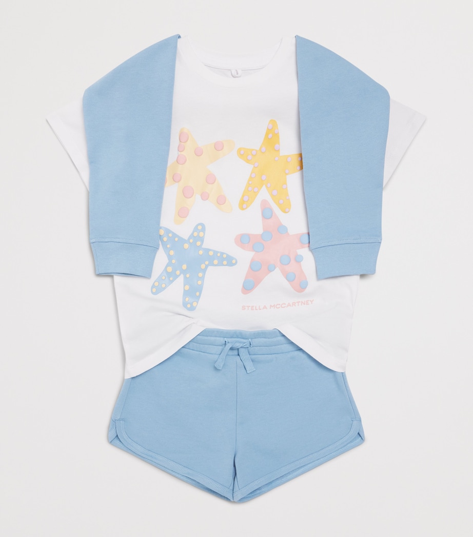 Stella McCartney Kids Organic Cotton Sweat Shorts (3-14+ Years) Blue Image 3