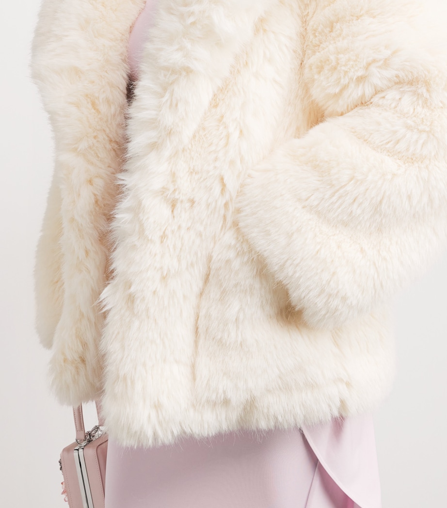 Faux Fur Coat WHITE Image 6