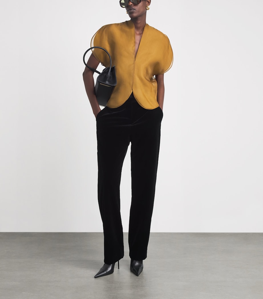 Khaite Womens Silk Briar Blouse Bronze Image 2