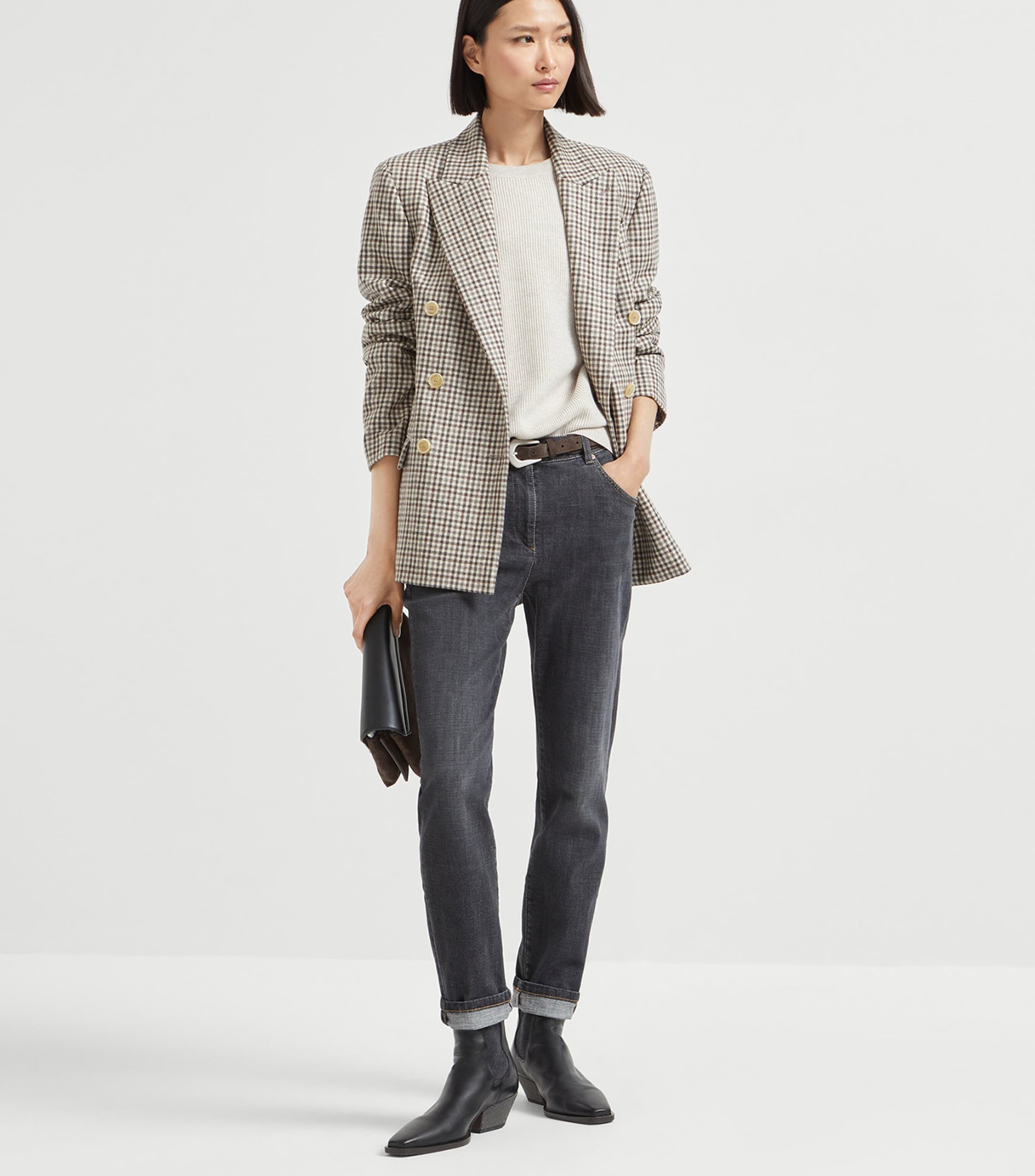 Brunello Cucinelli Womens Cashmere English Rib Knit Sweater Image 4