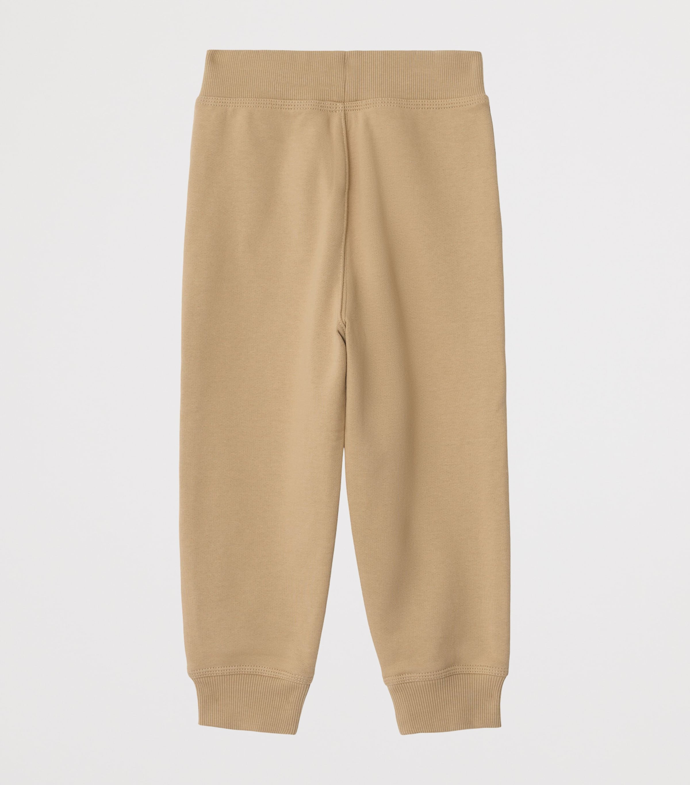 Cotton Check-Trim Sweatpants (3-12 Years) SAND Image 2