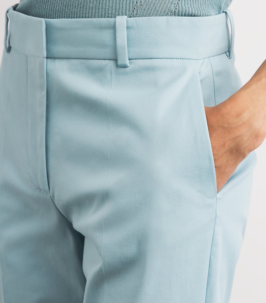 Joseph Womens Stretch-Cotton Coleman Slim Trousers Chambray Image 3