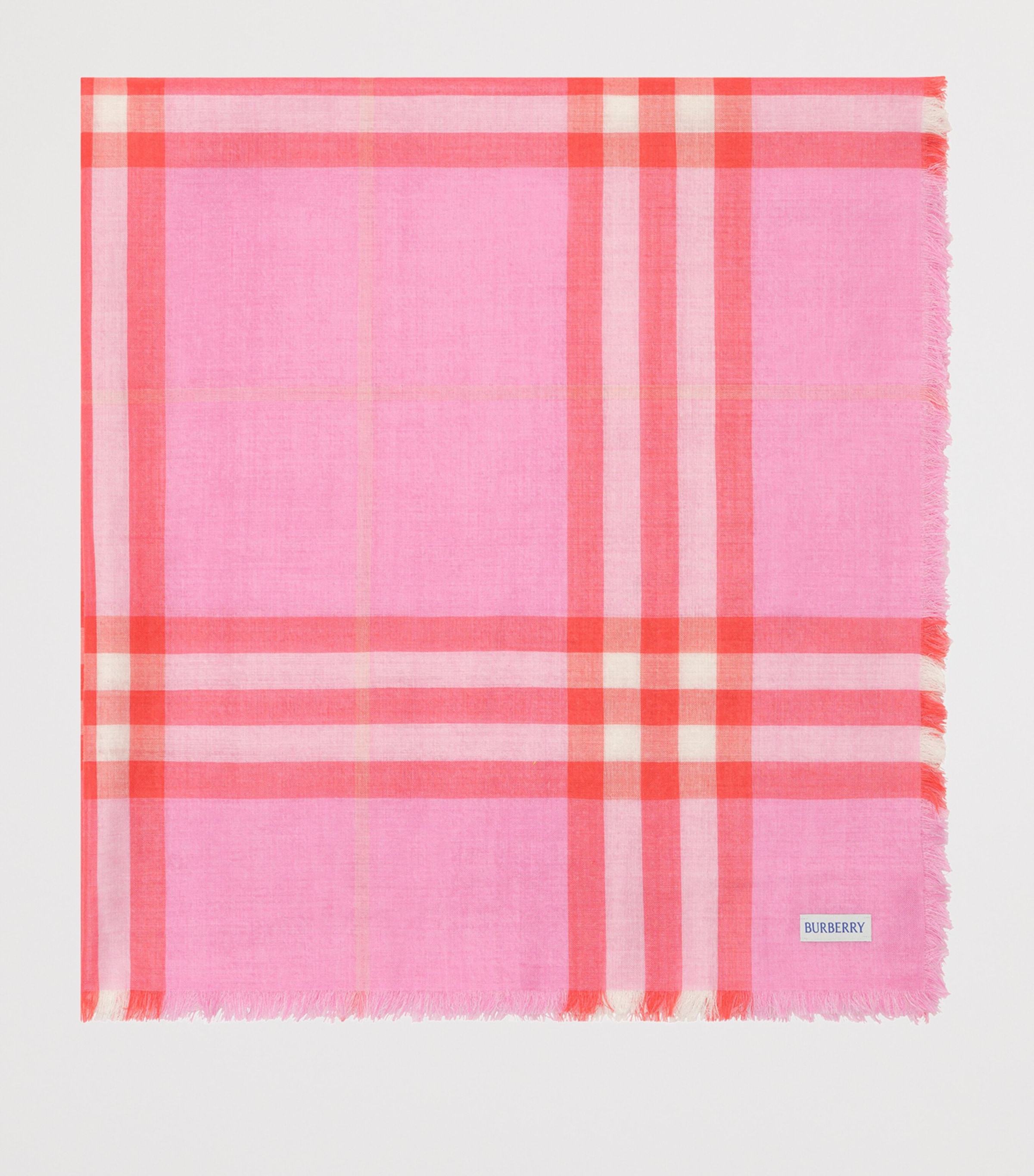 Burberry Wool-Silk Reversible Check Scarf Cami/glaze Pink Image 2