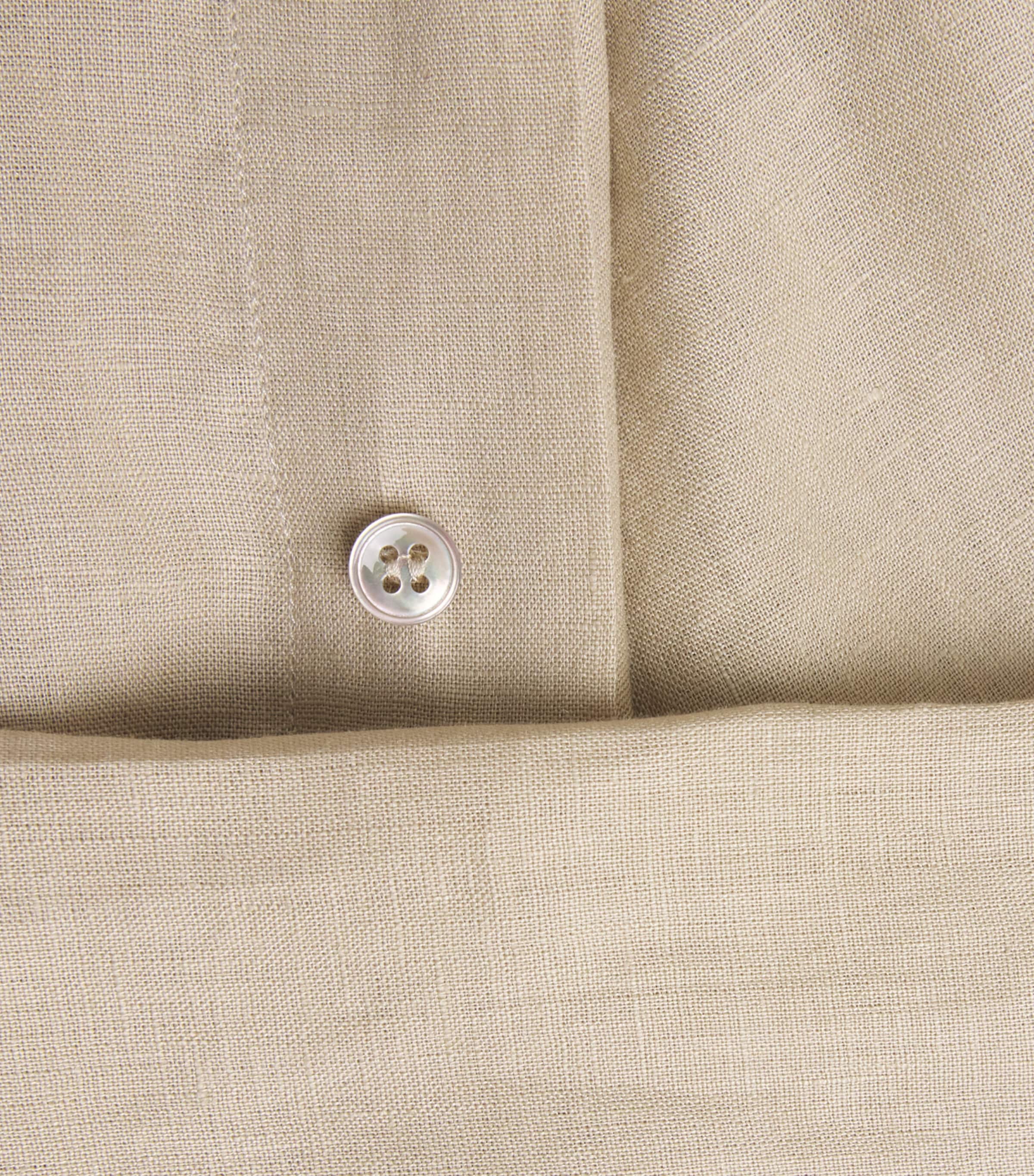 Studio Nicholson Mens Linen Rafe Shirt Sand Image 6